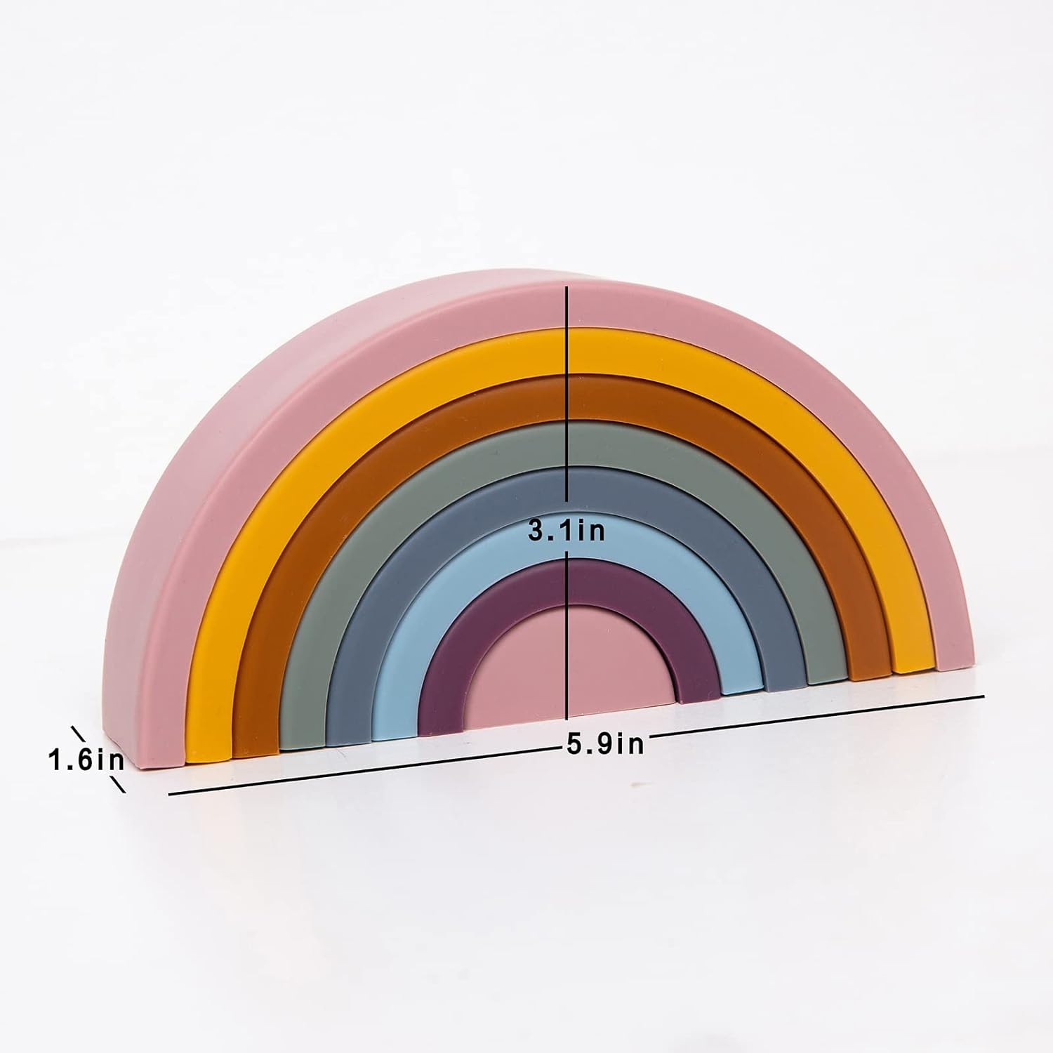 Silicone Stacking Rainbows | Retro Colors
