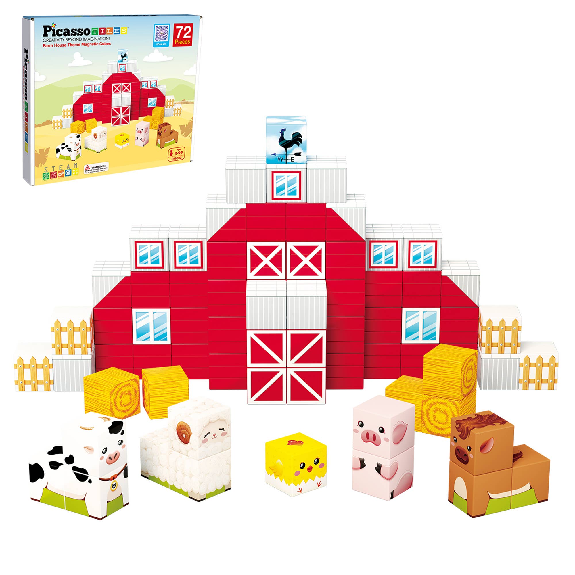 72pc Magnet Cube Farm House Theme