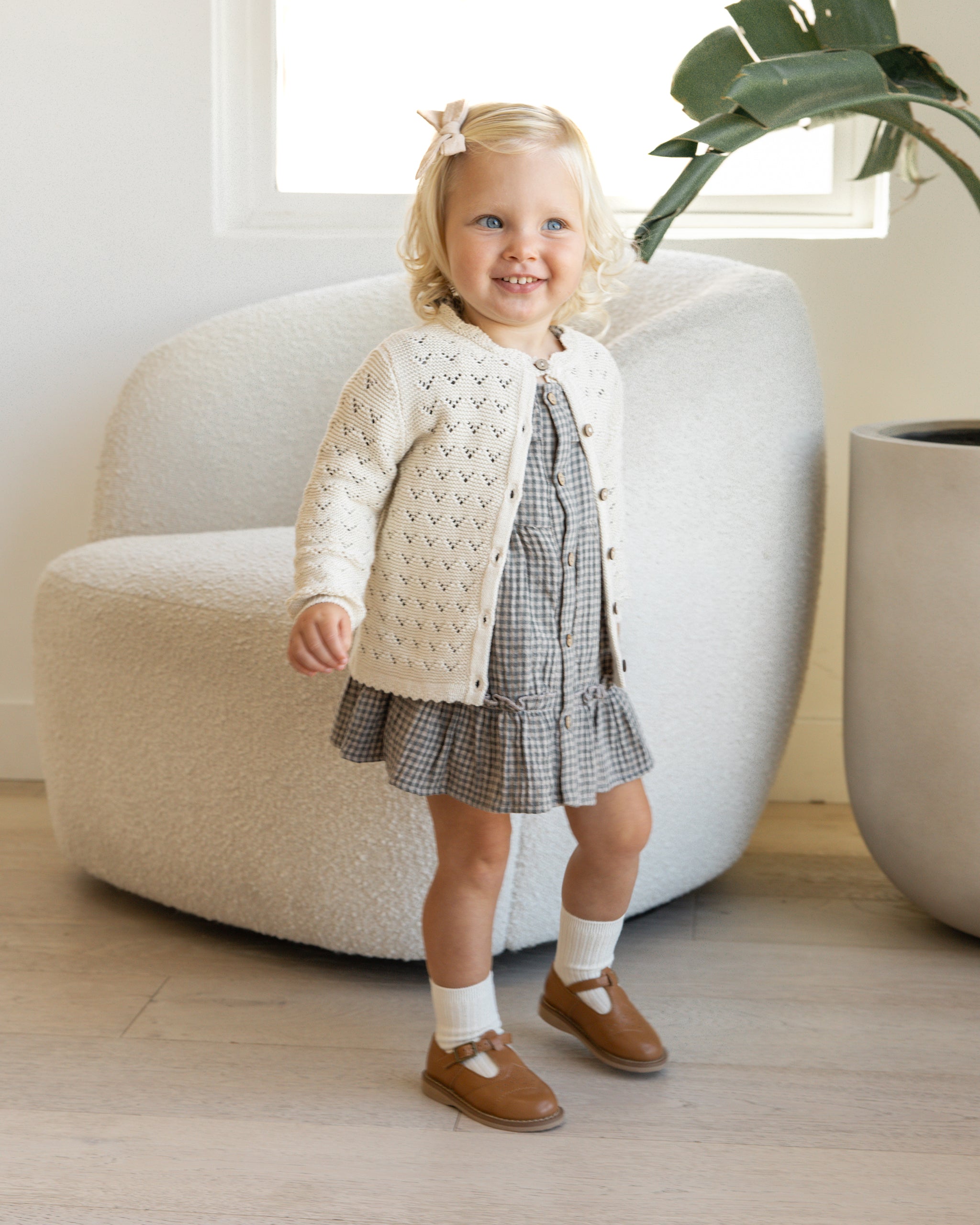 Scalloped Cardigan | Natural - LAST ONE 6/12M