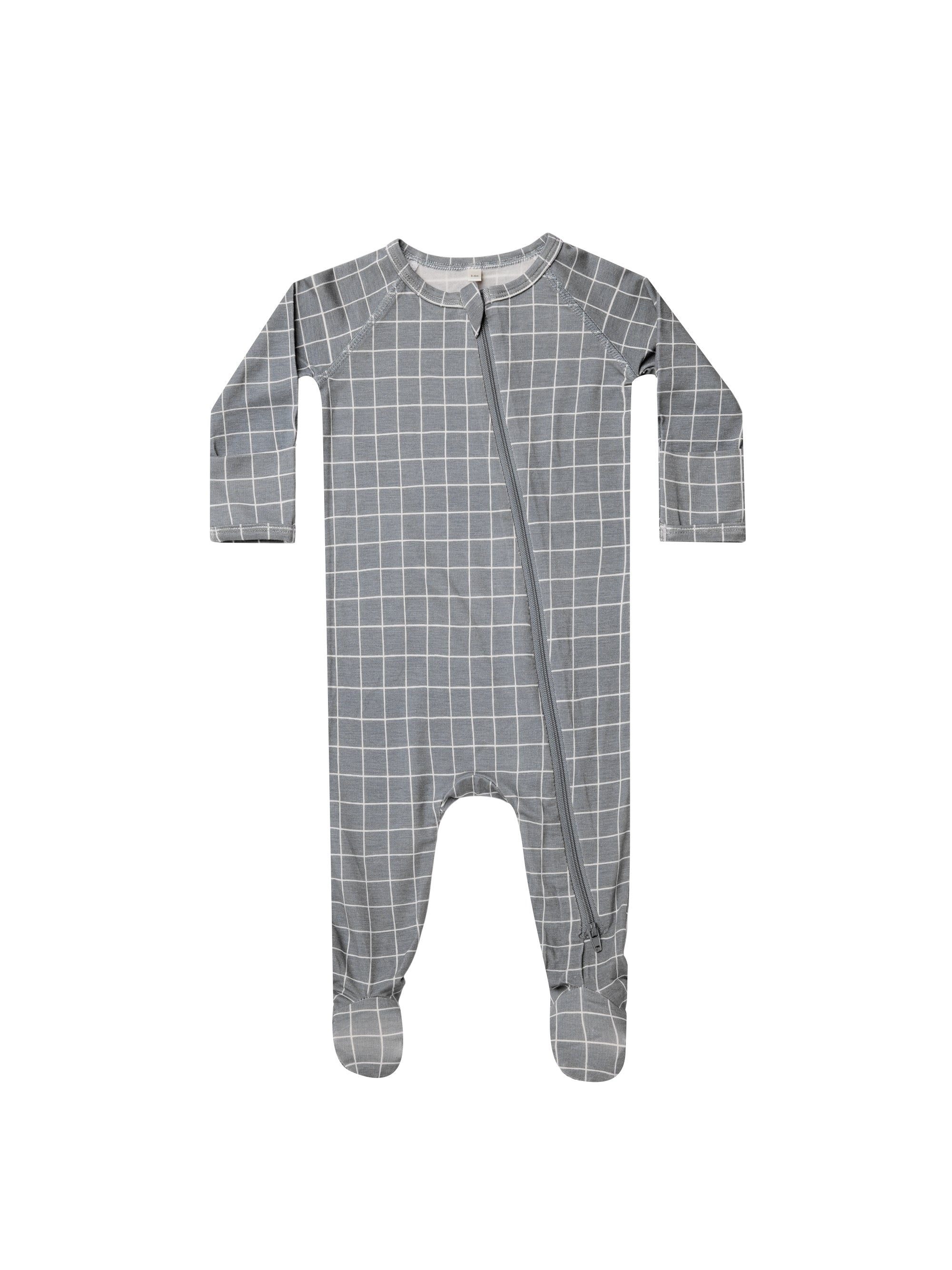 Bamboo Zip Footie | Grid - LAST ONE 12/18M