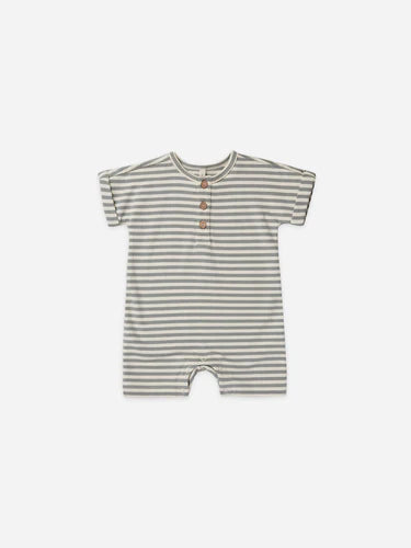 Short Sleeve One Piece | Sea Green Stripe - LAST 12/18M & 18/24M