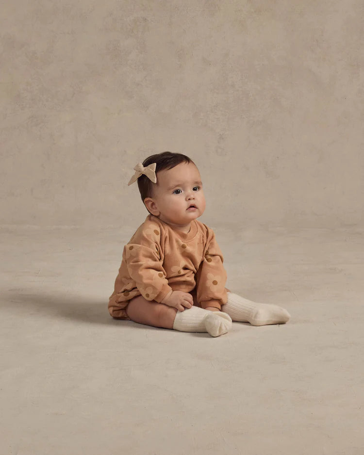 Crewneck Romper | Melon Daisy