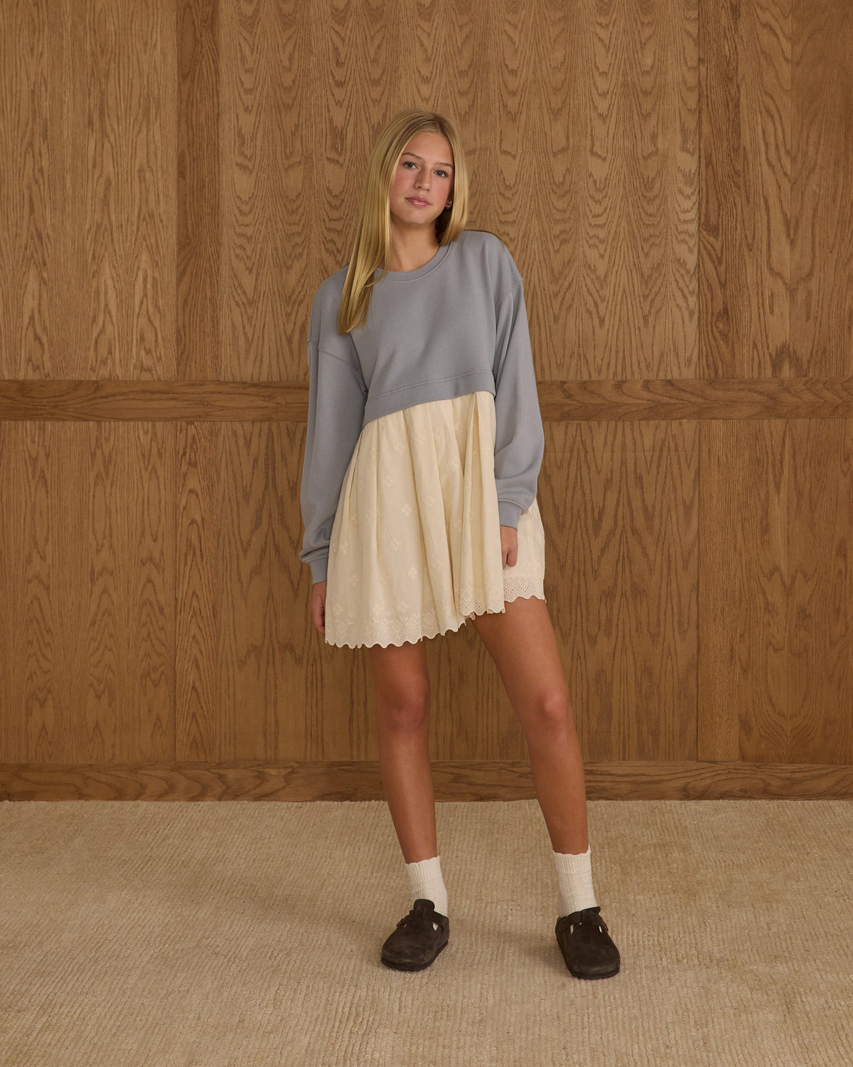 Teen Sweatshirt Dress | Dusty Blue