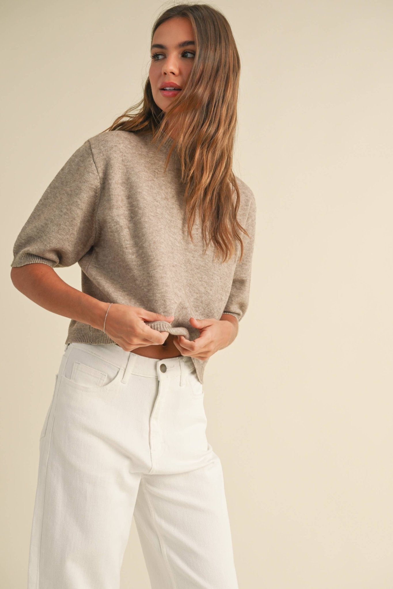 Aurora Sweater Top | Mocha