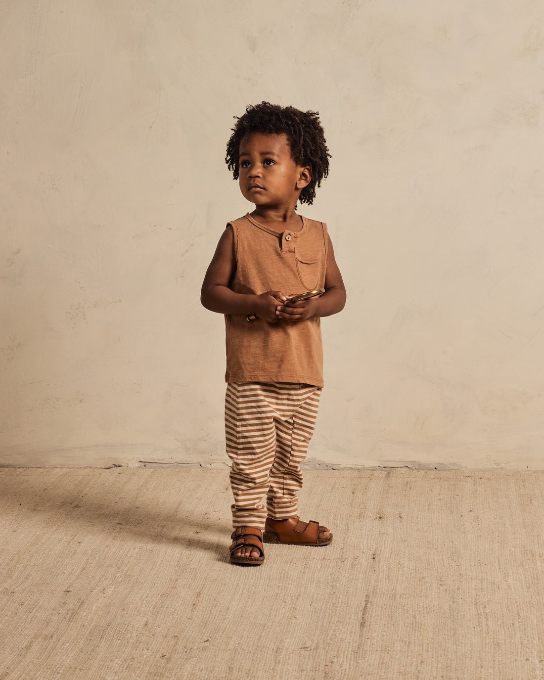 Baby Cru Pant || Camel Stripe - LAST 0/3M & 12/18M