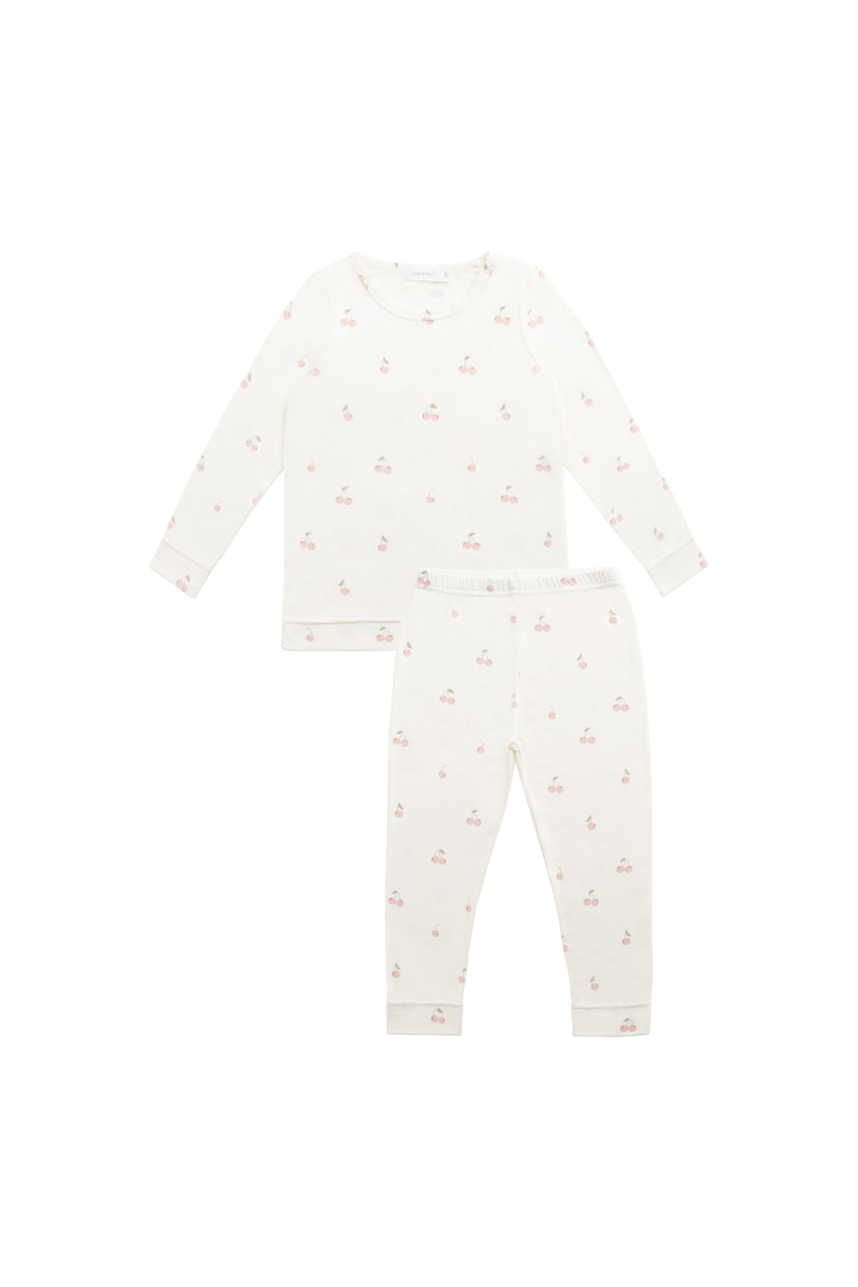 Bamboo Ari Long Sleeve Pyjama Set || Cherry Love Parchment