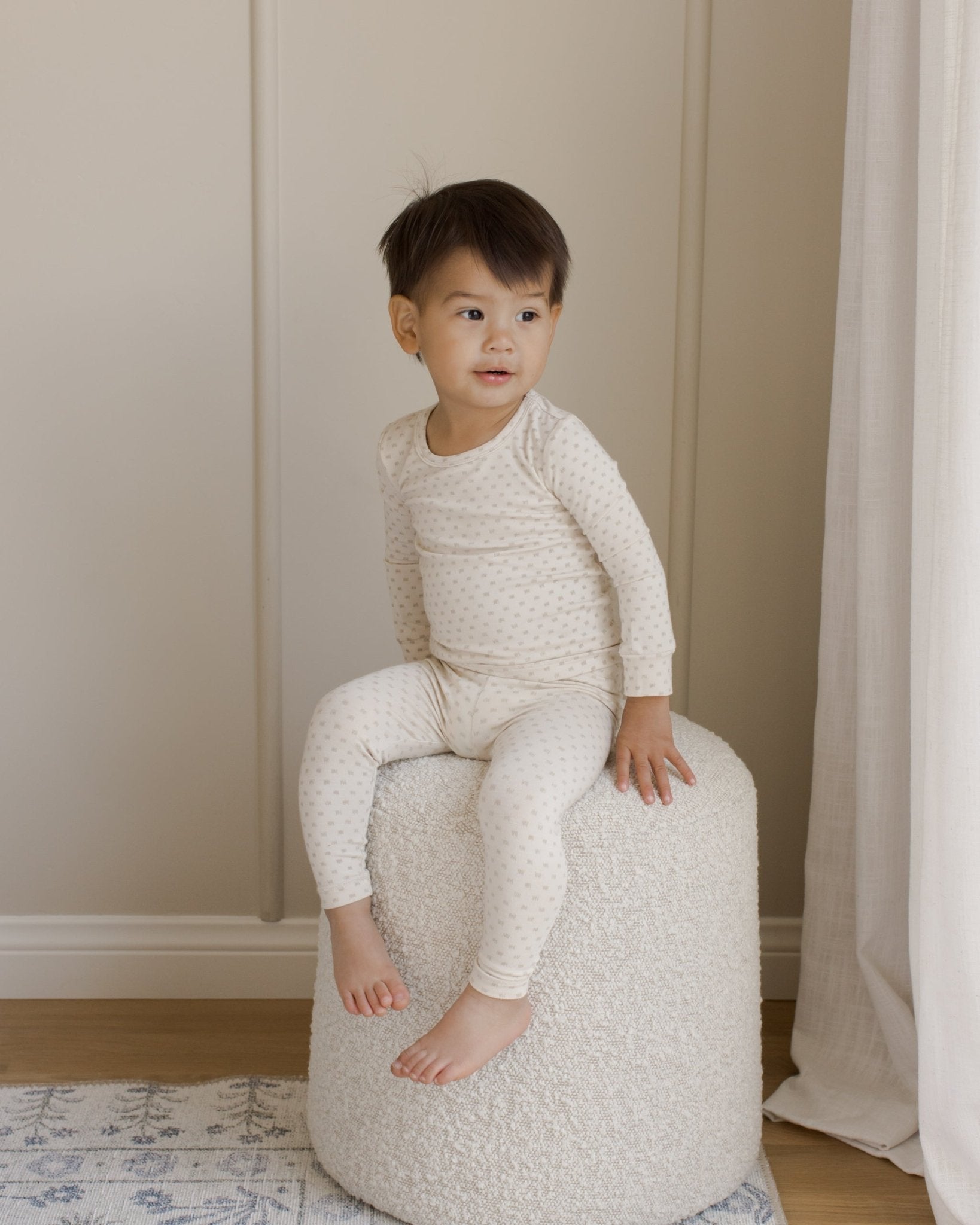 Bamboo Long Sleeve Pajama Set || Oat Check