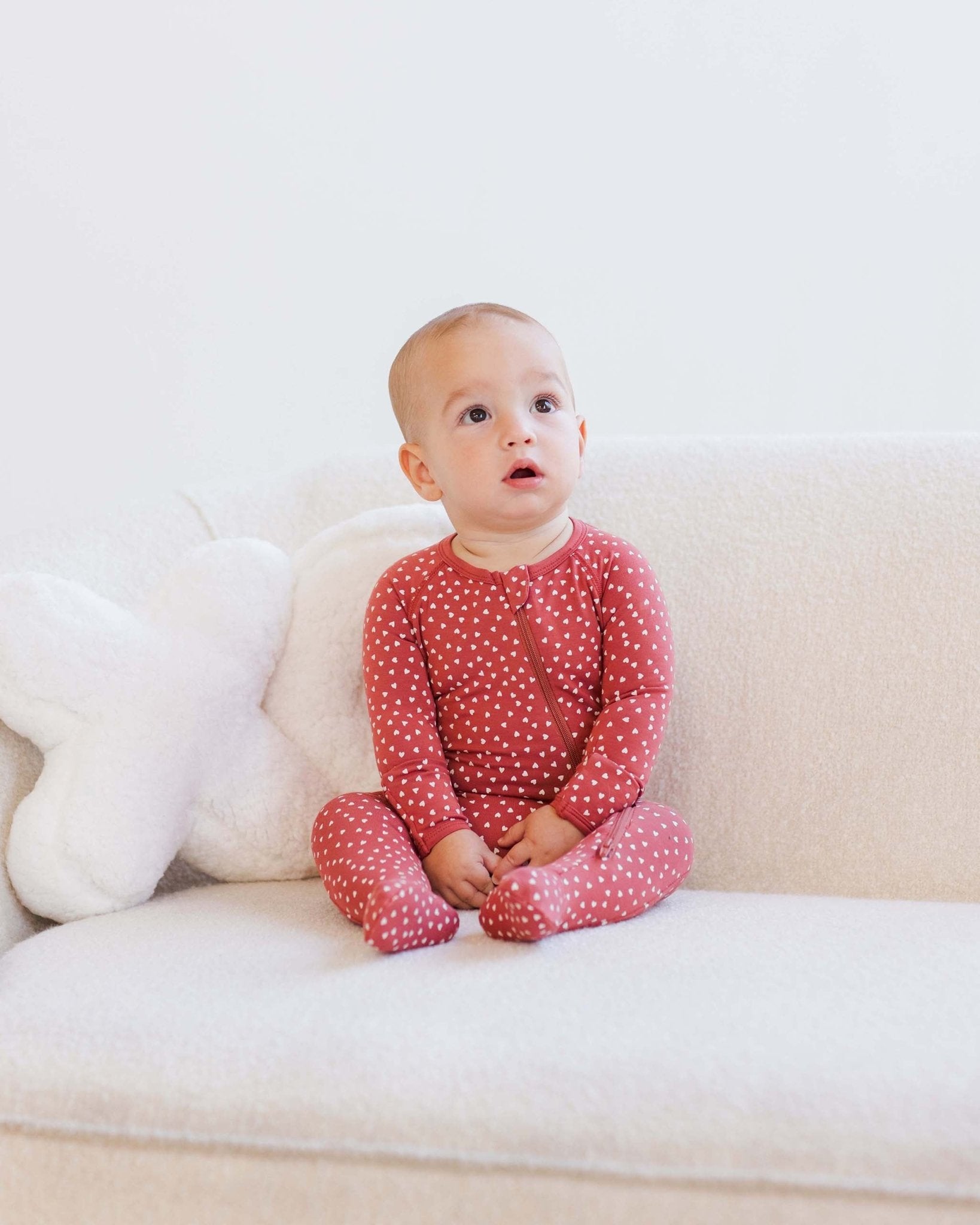 Bamboo Zip Footie || Tiny Hearts - Khanh