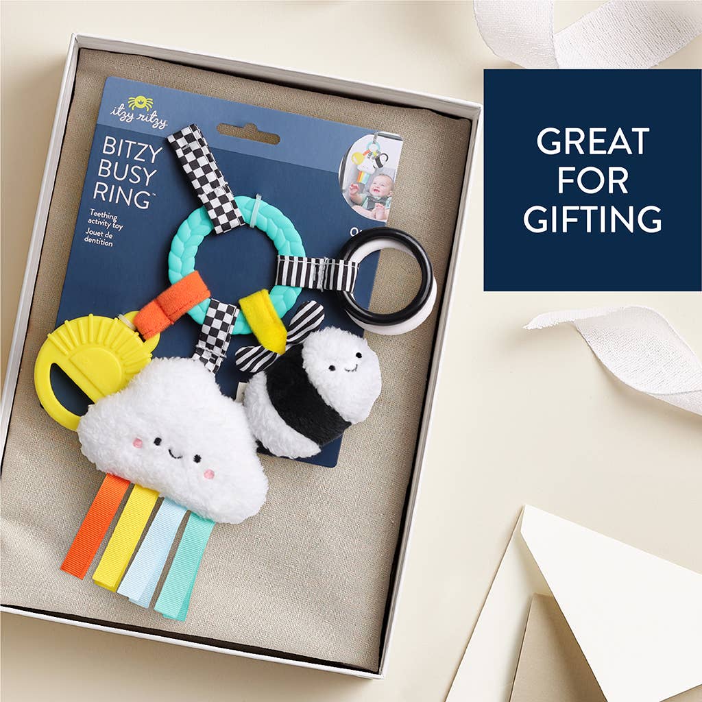 Bitzy Busy Ring™ Teething Activity Toy - High Contrast