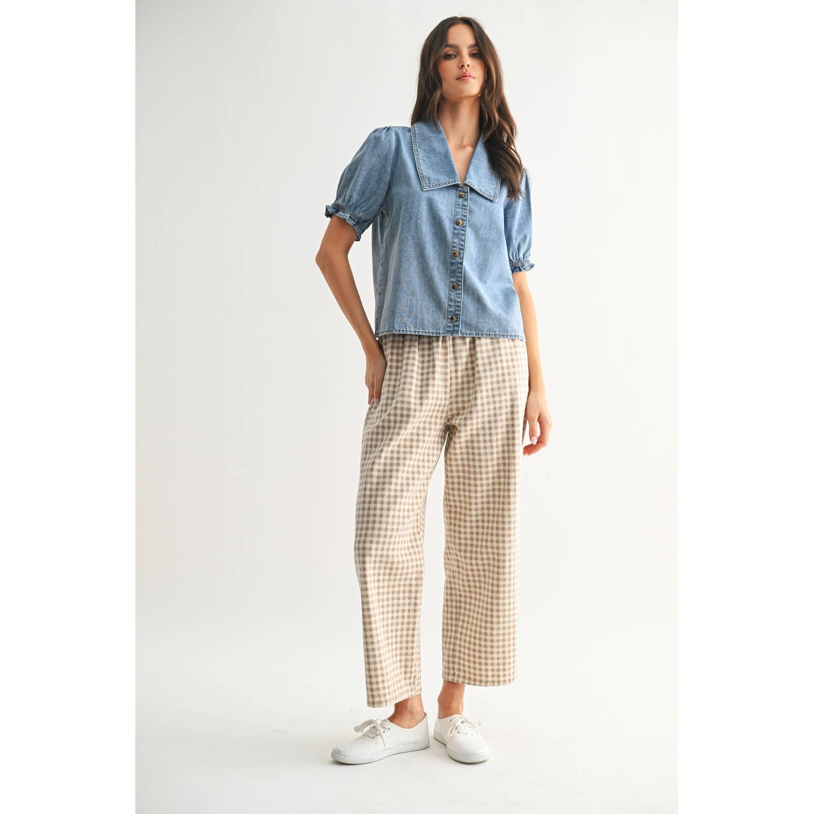 Button - Up Blouse || Denim