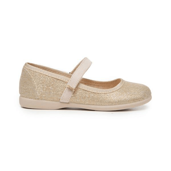 Classic Canvas Mary Janes | Shimmer Gold