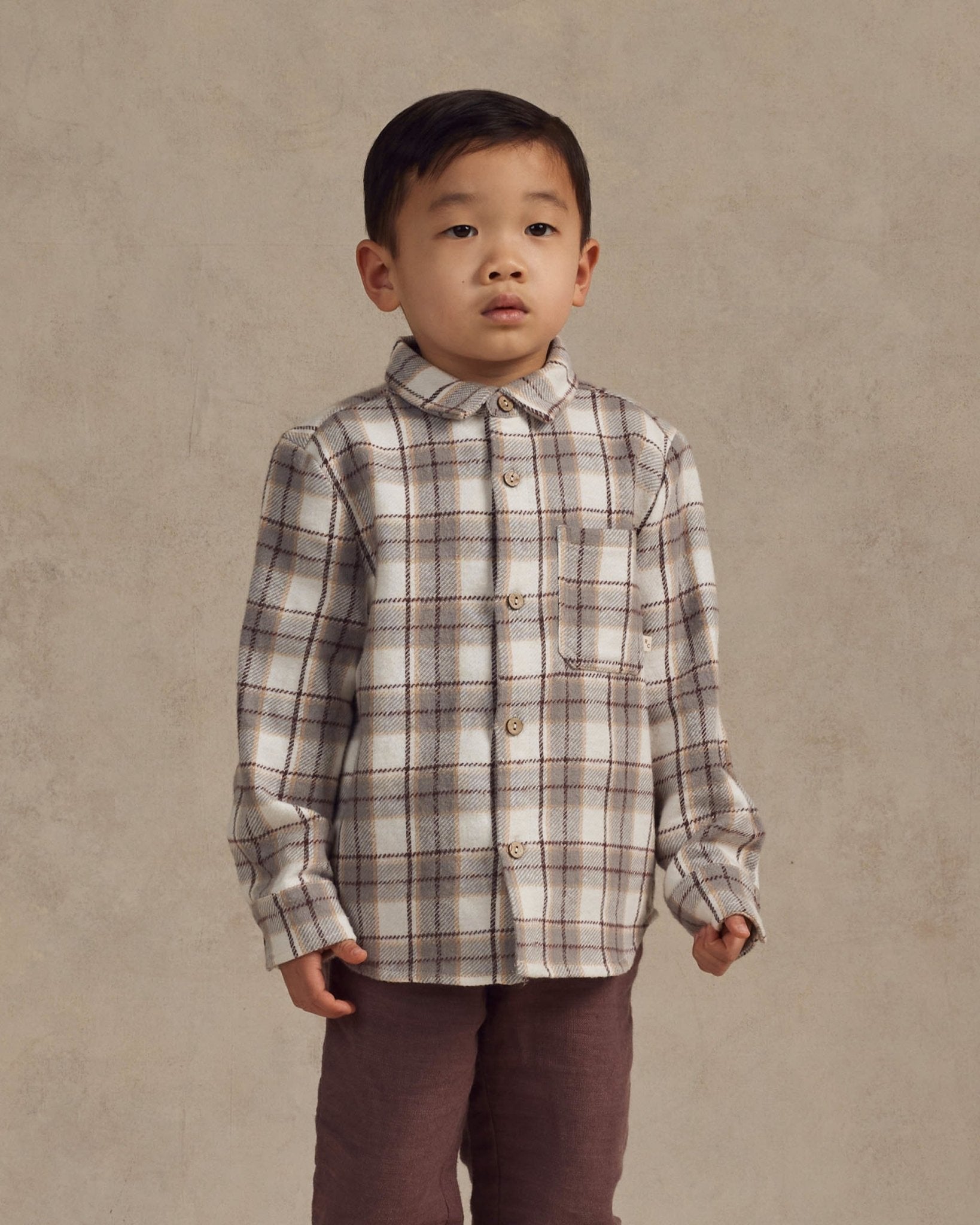Collared Long Sleeve Shirt || Blue Flannel - LAST 6/12M & 6/7Y