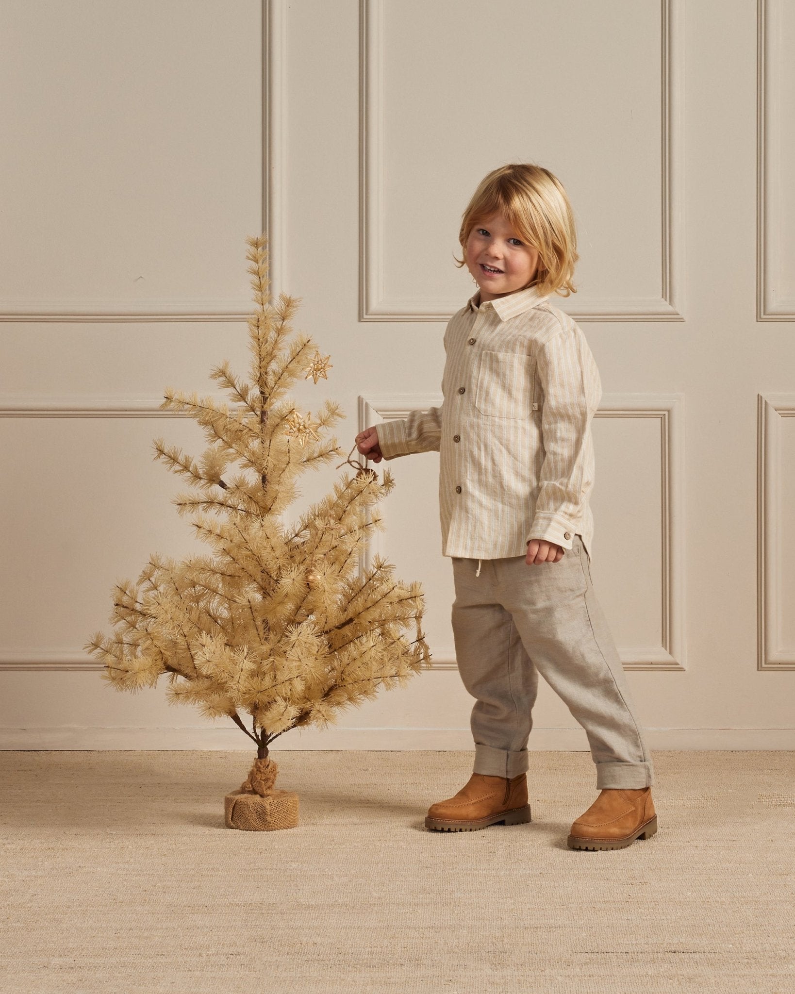 Collared Shirt || Champagne Stripe