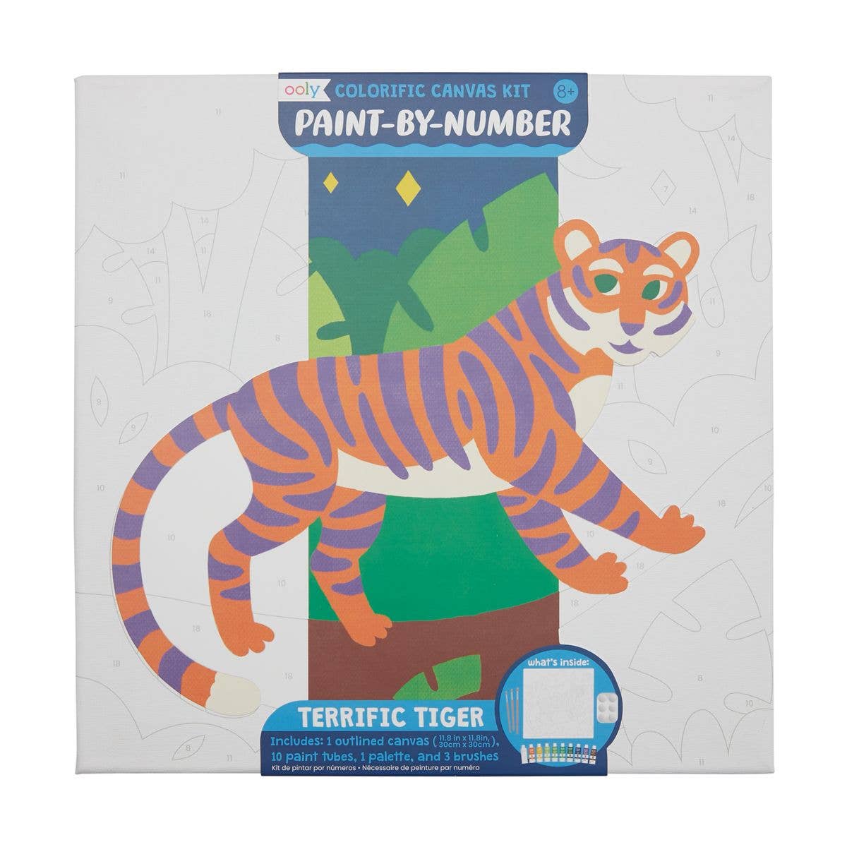 Colorific Canvas Paint By Number Kit: Terrific Tiger