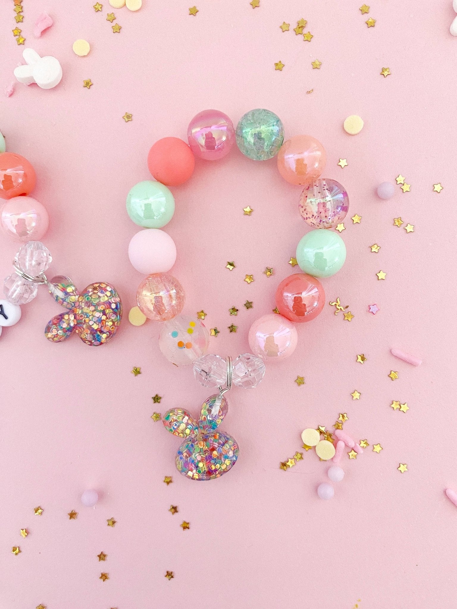 Confetti Bunny Rabbit Charm Bracelet