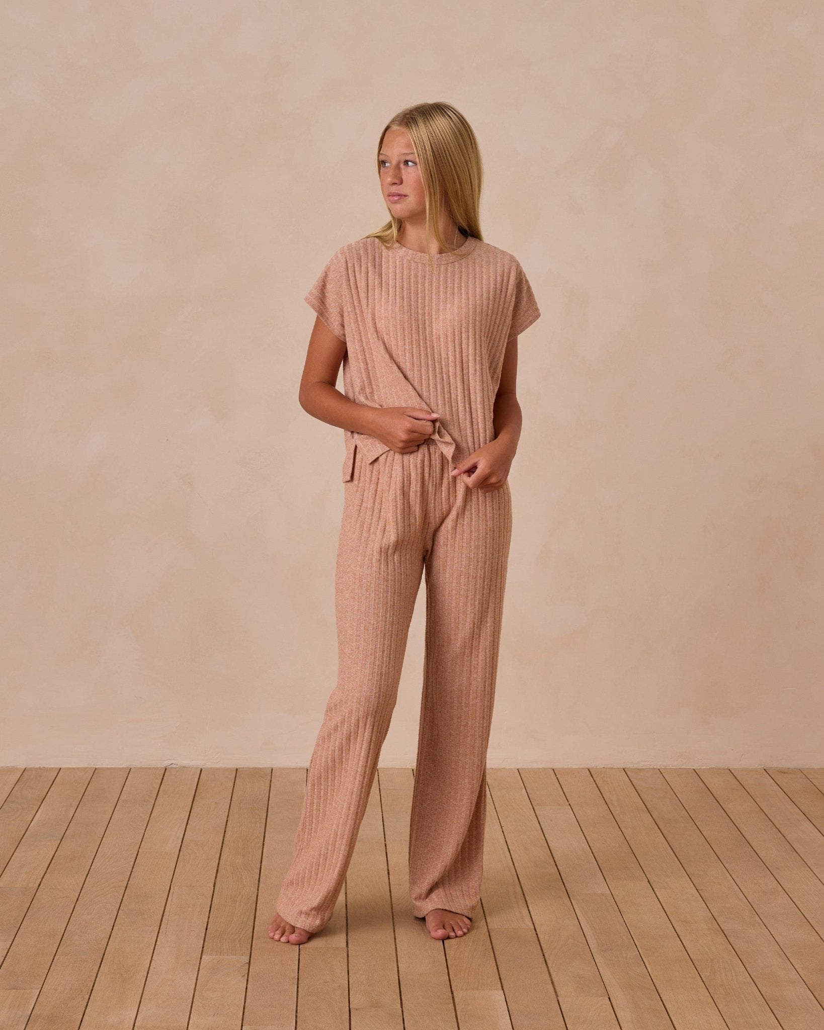 Cozy Rib Knit Set || Grapefruit (Teens)