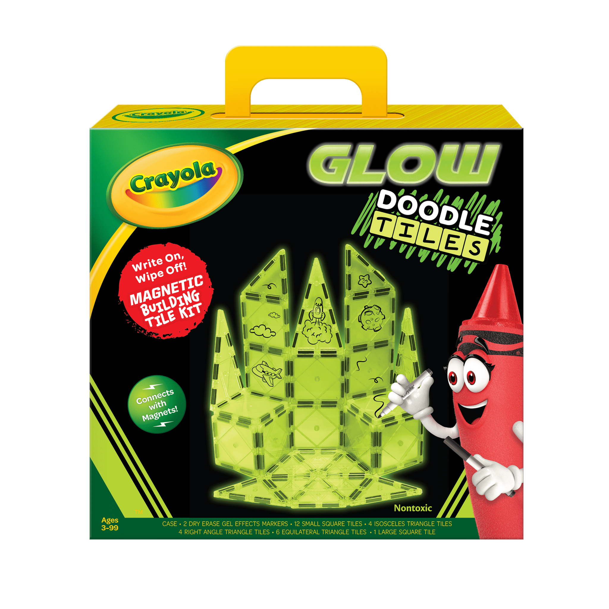 Crayola GLOW Doodle Tiles Magnetic Tiles 30 - Piece Set