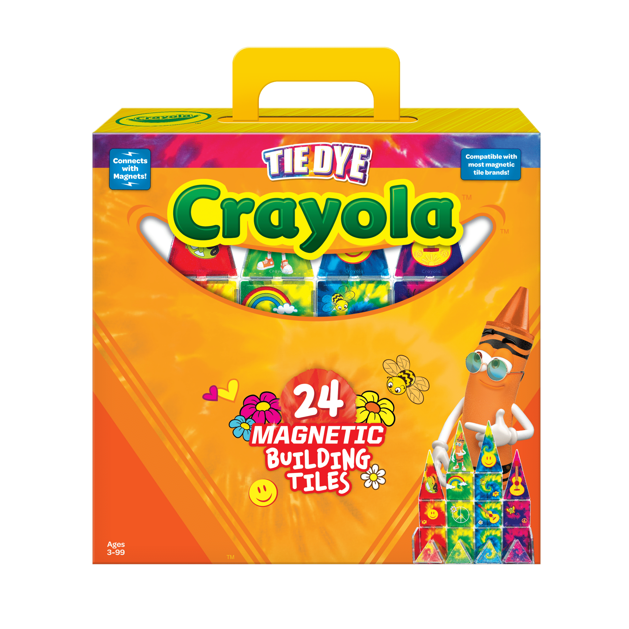 Crayola Tie - Dye Magnetic Tiles 24 - Piece Set