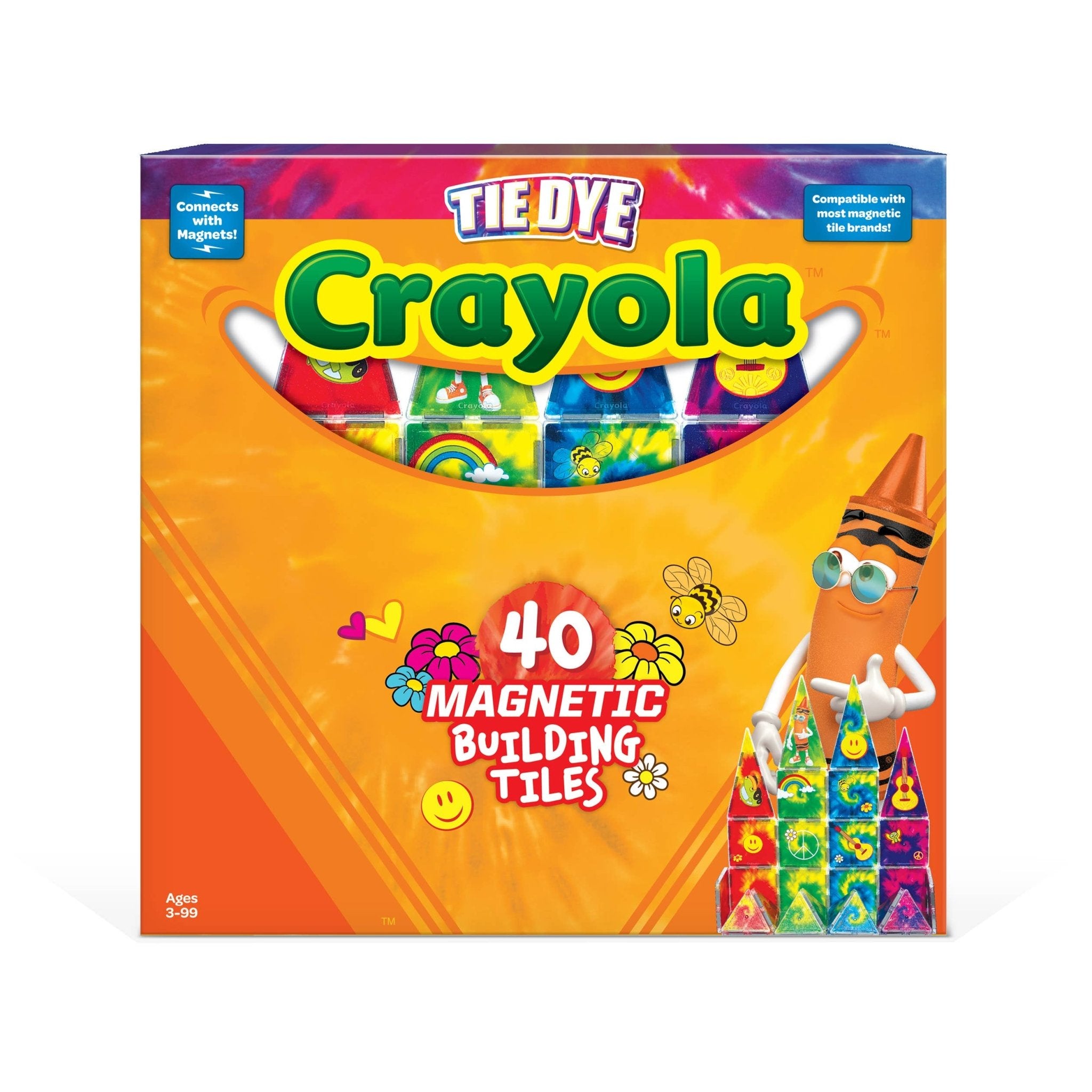 Crayola Tie - Dye Magnetic Tiles 40 - Piece Set