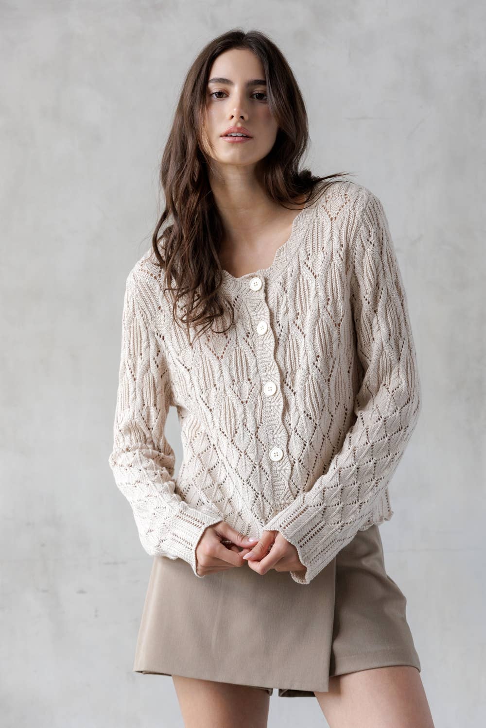 Crocheted Knit Cardigan