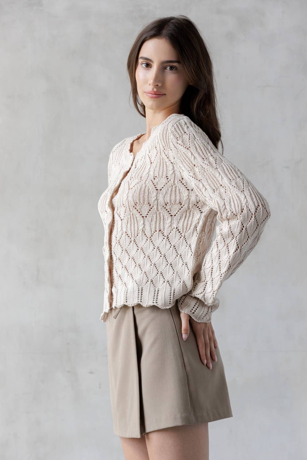Crocheted Knit Cardigan