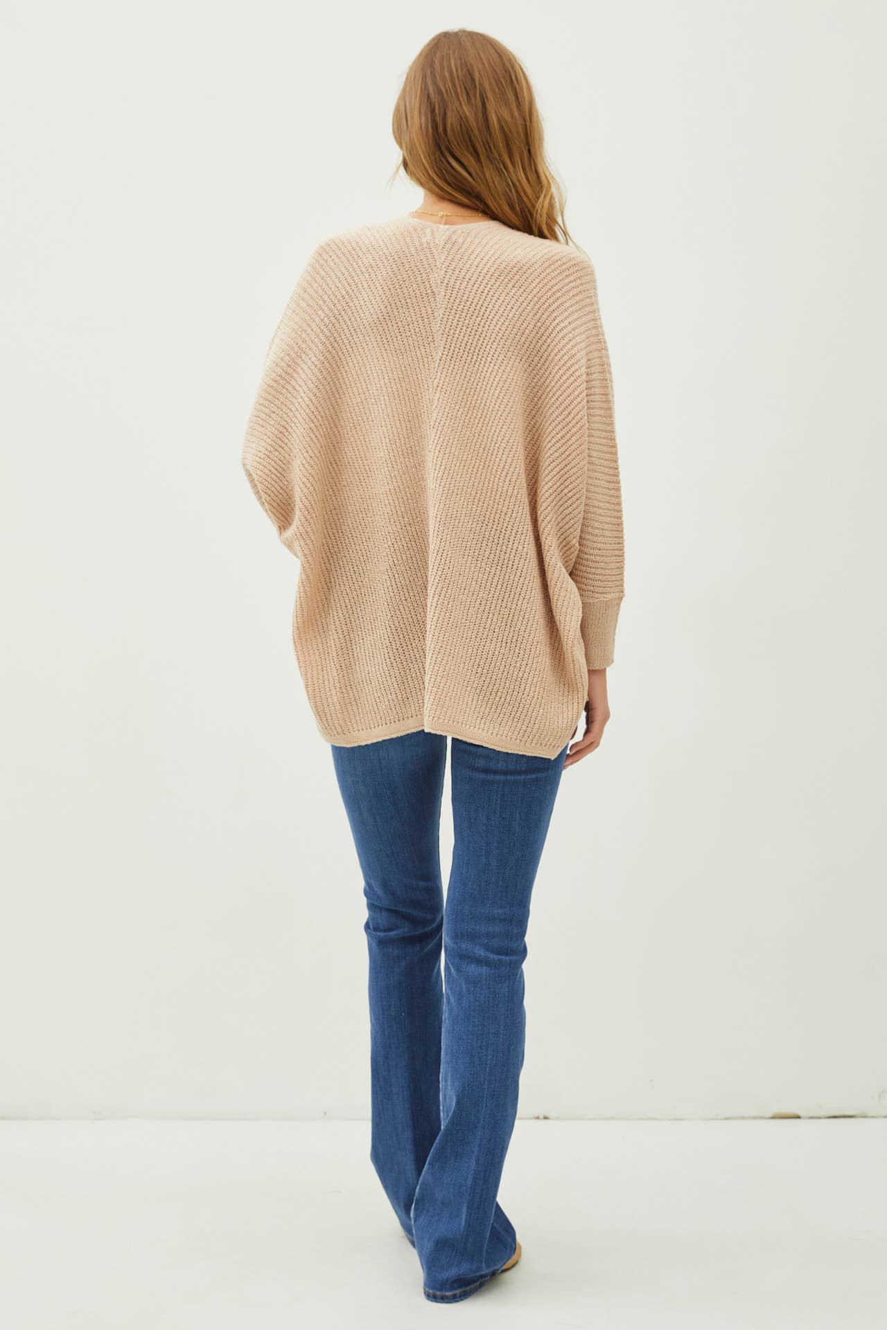 Dolman Open Front Cardigan || Natural