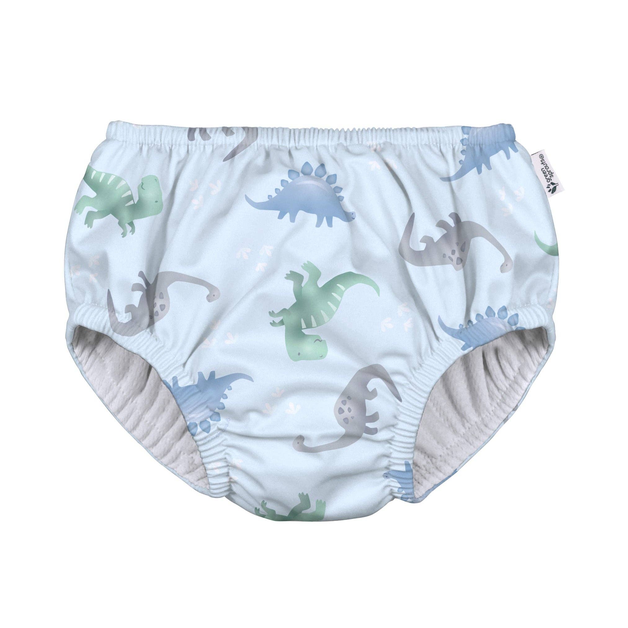 Eco Pull - up Swim Diaper || Light Blue Dinos