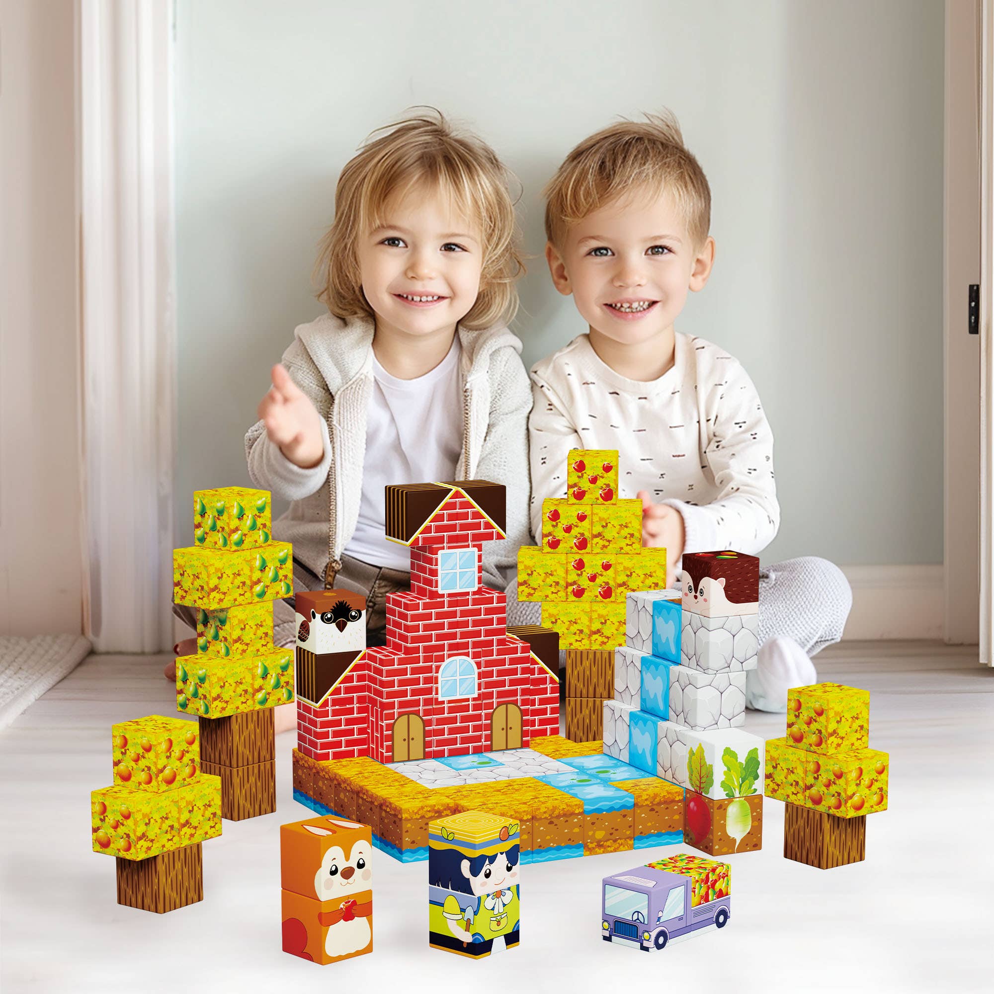 Farm Harvesting Magnetic Cubes Set