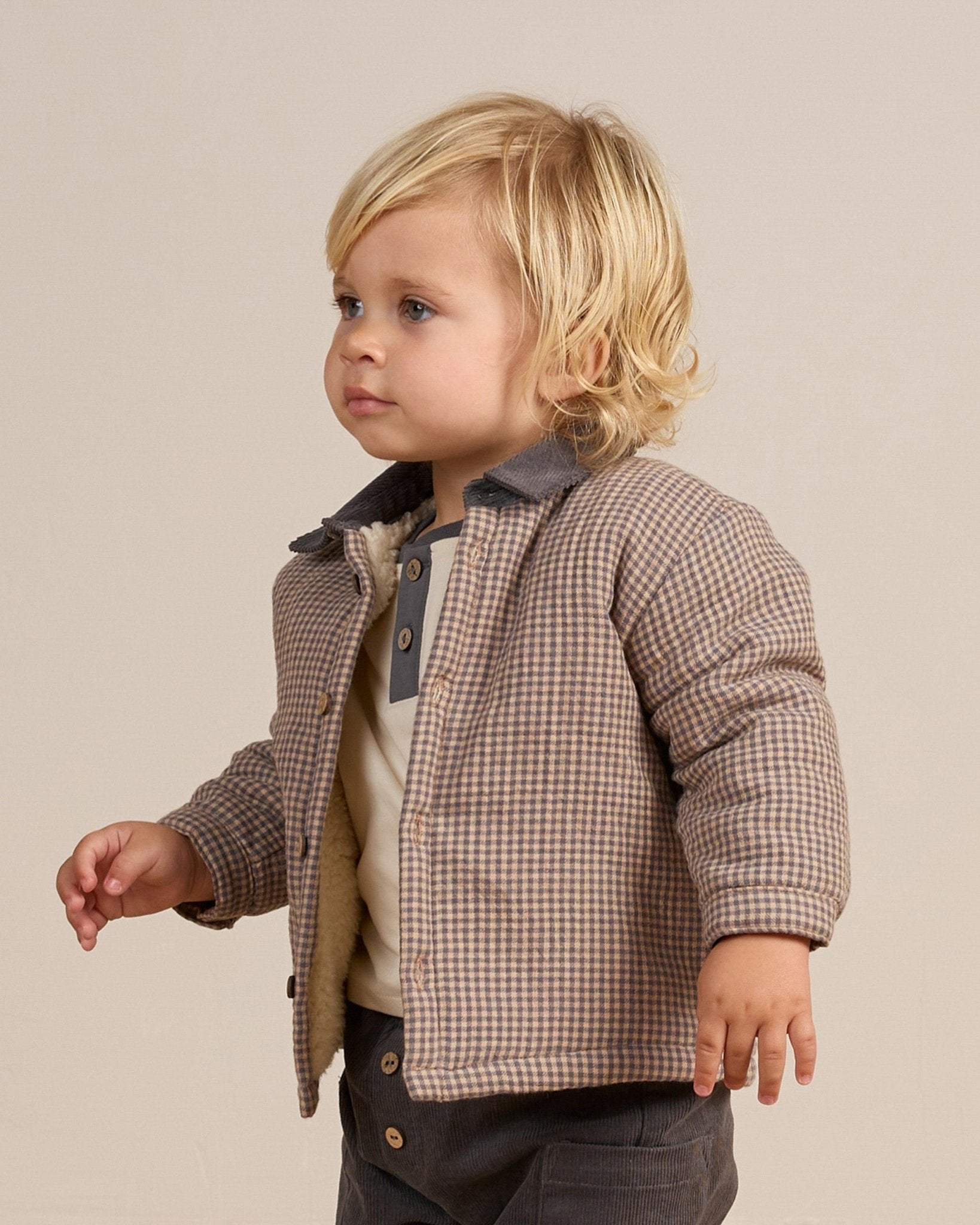 Ford Jacket || Indigo Gingham - LAST 0/3M & 3/6M