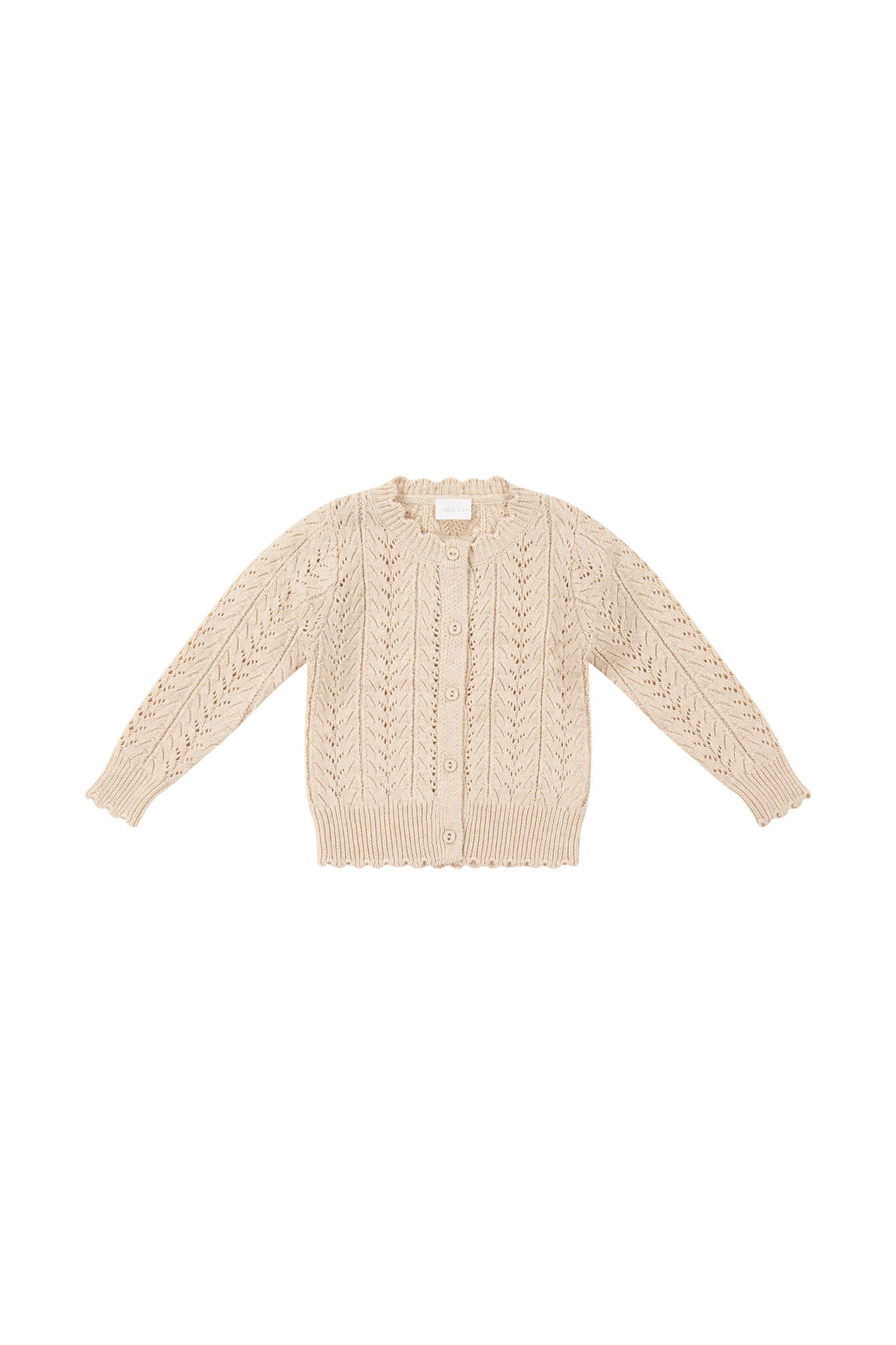 Hannah Knitted Cardigan | Light Oatmeal Marle
