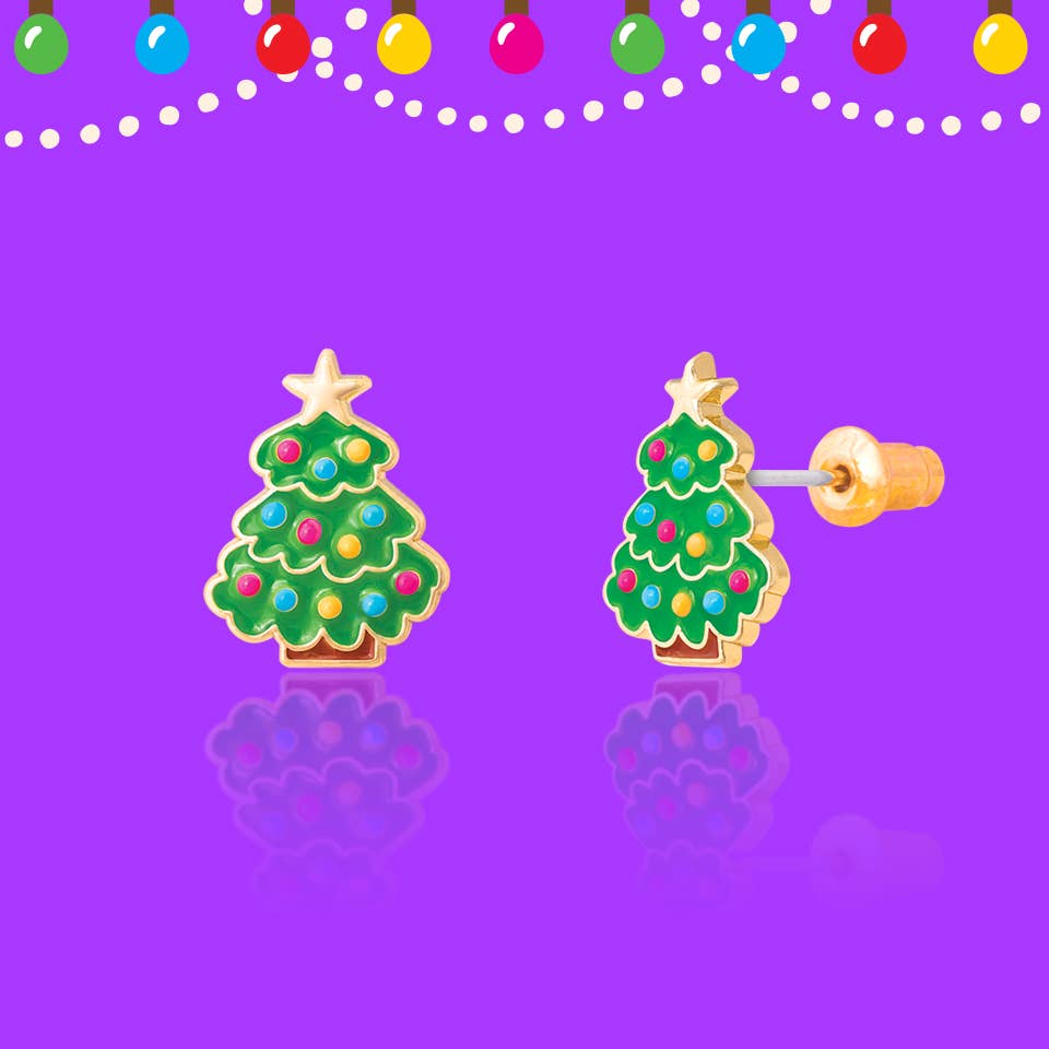 Happy Christmas Tree | Stud Earrings