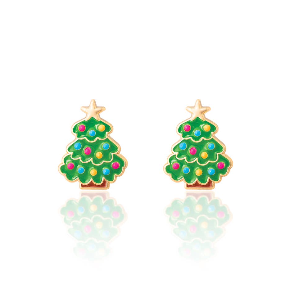 Happy Christmas Tree | Stud Earrings