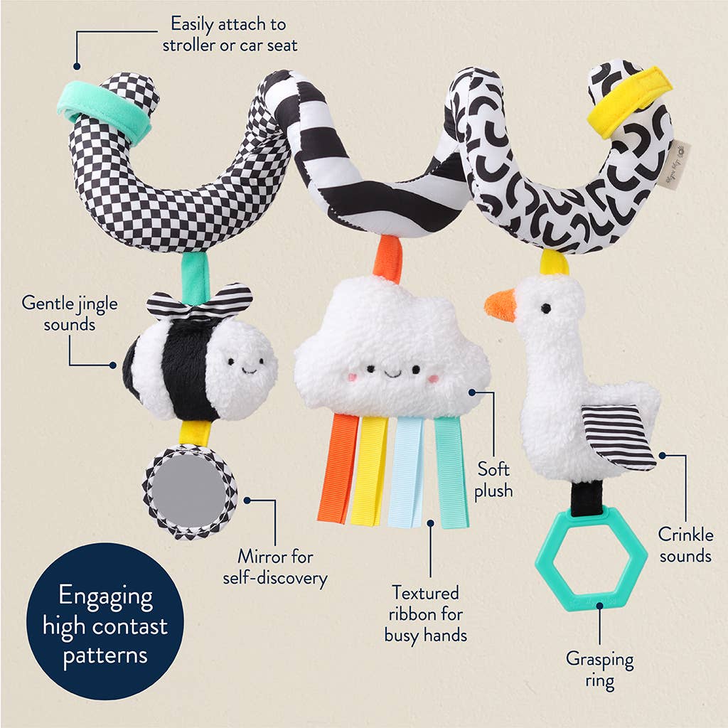 Itzy Bitzy Spiral Car Seat Activity Toy - High Contrast