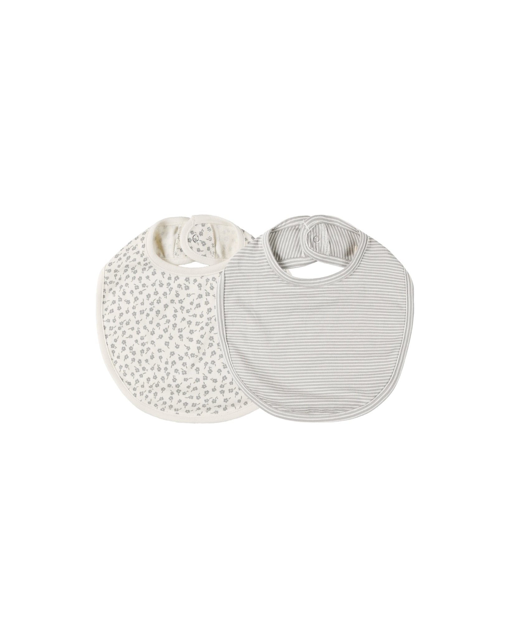 Jersey Snap Bib - 2 Pack || Scatter/Blue Micro Stripe