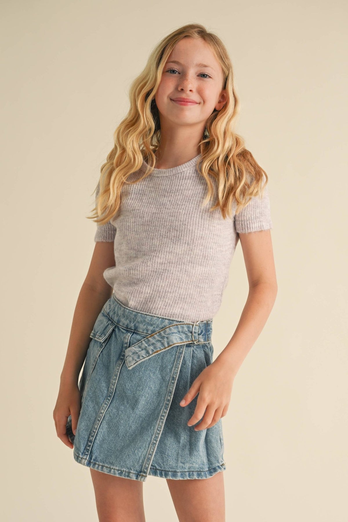 Child Twist Front Crop Sweater main image 1