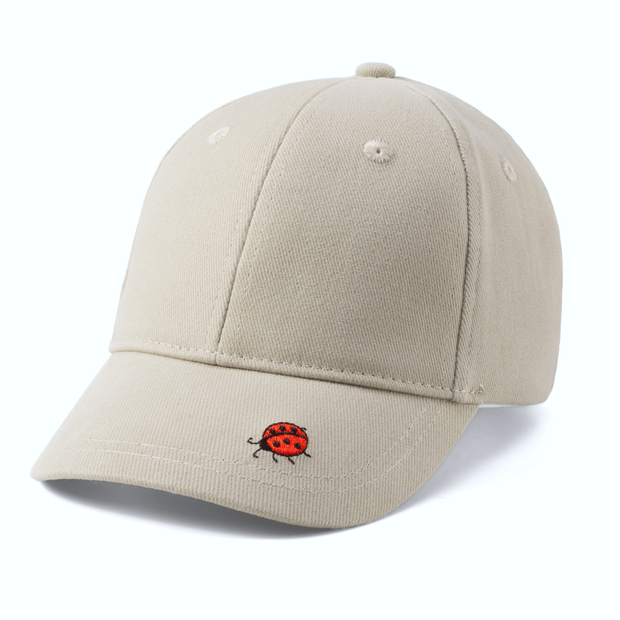 Kids Baseball Hat - Natural / Ladybug