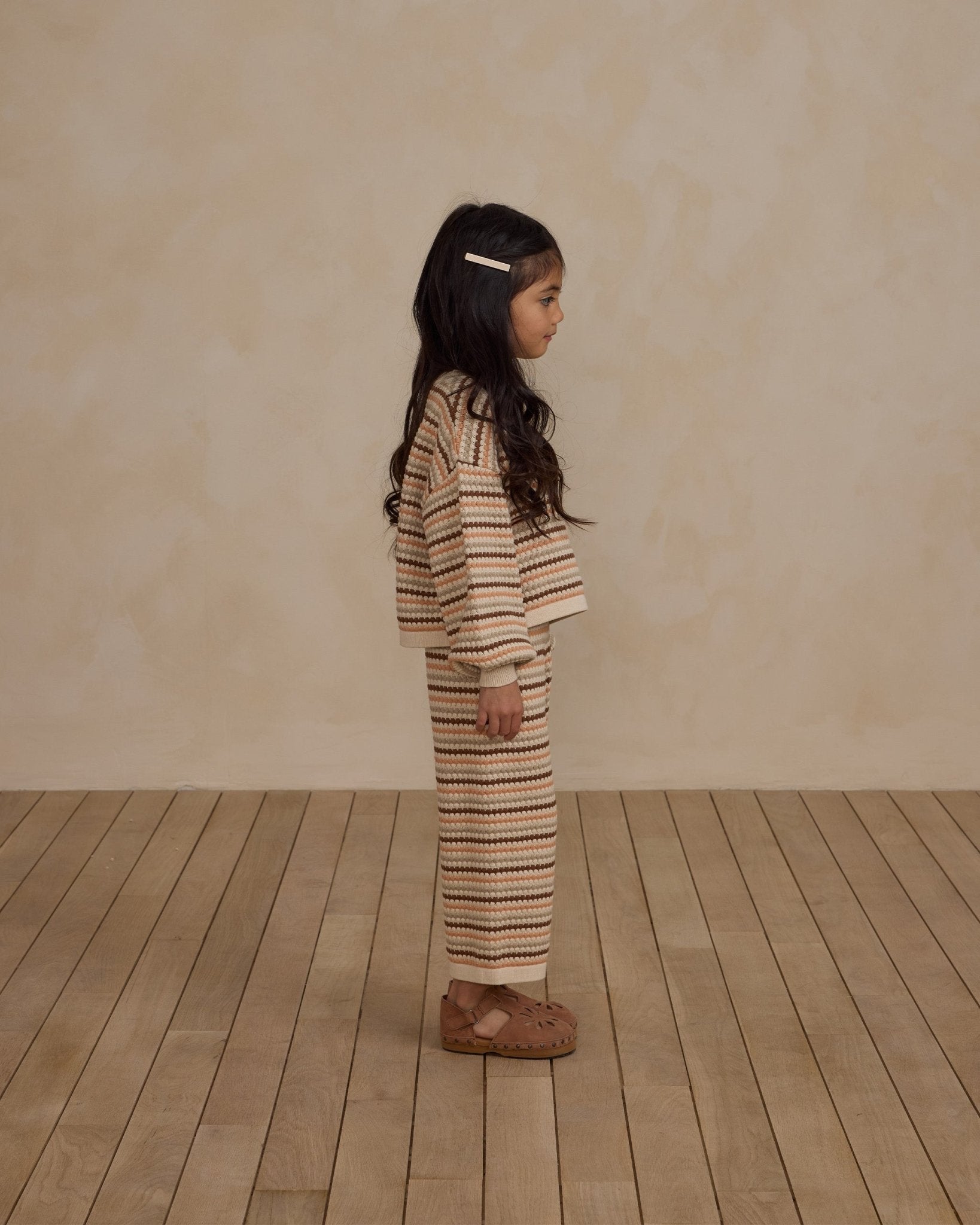 Knit Wide Leg Pant || Honeycomb Stripe - LAST 18/24M & 8/9Y