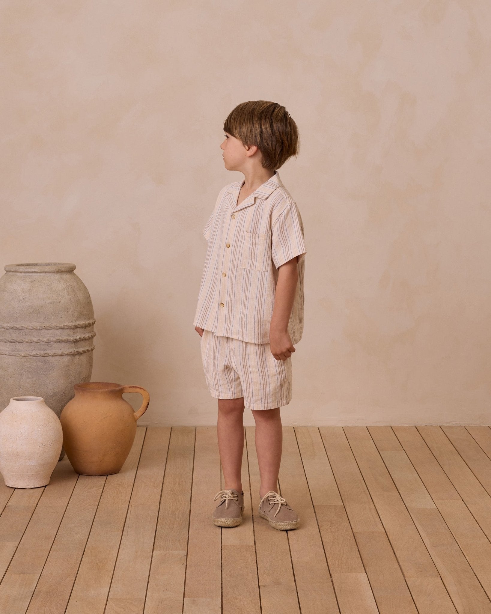 Lapel Collar Shirt || Summer Stripe