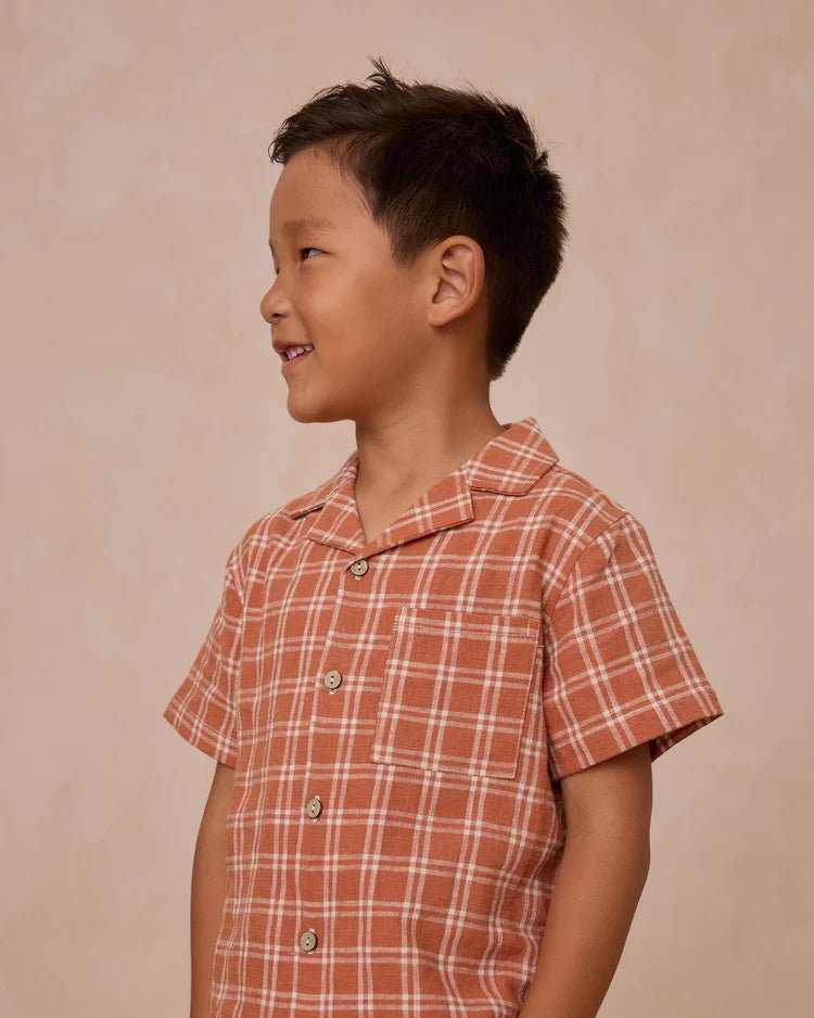 Lapel Collared Shirt || Poppy Check