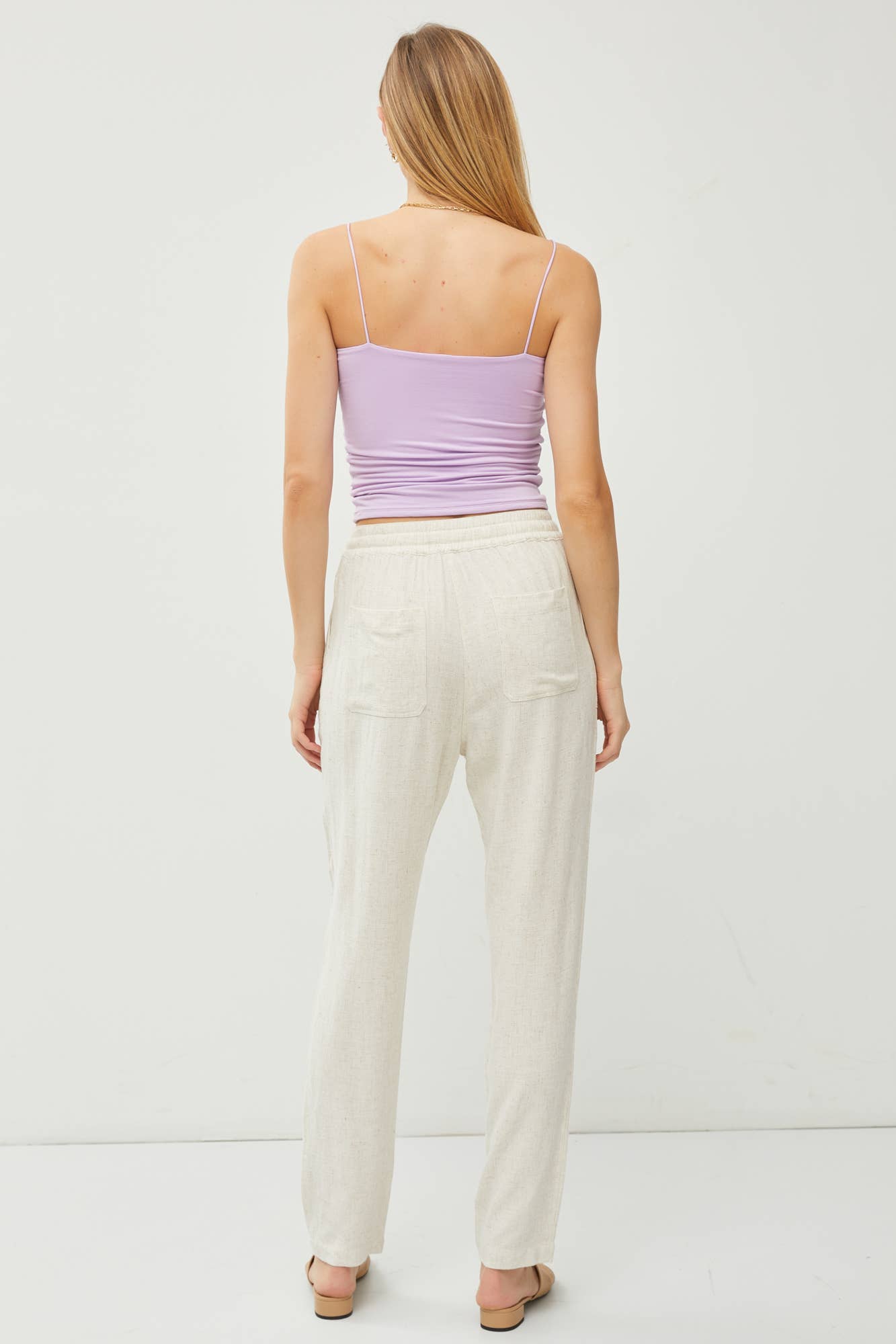 LINEN DRAWSTRING JOGGERS | NATURAL