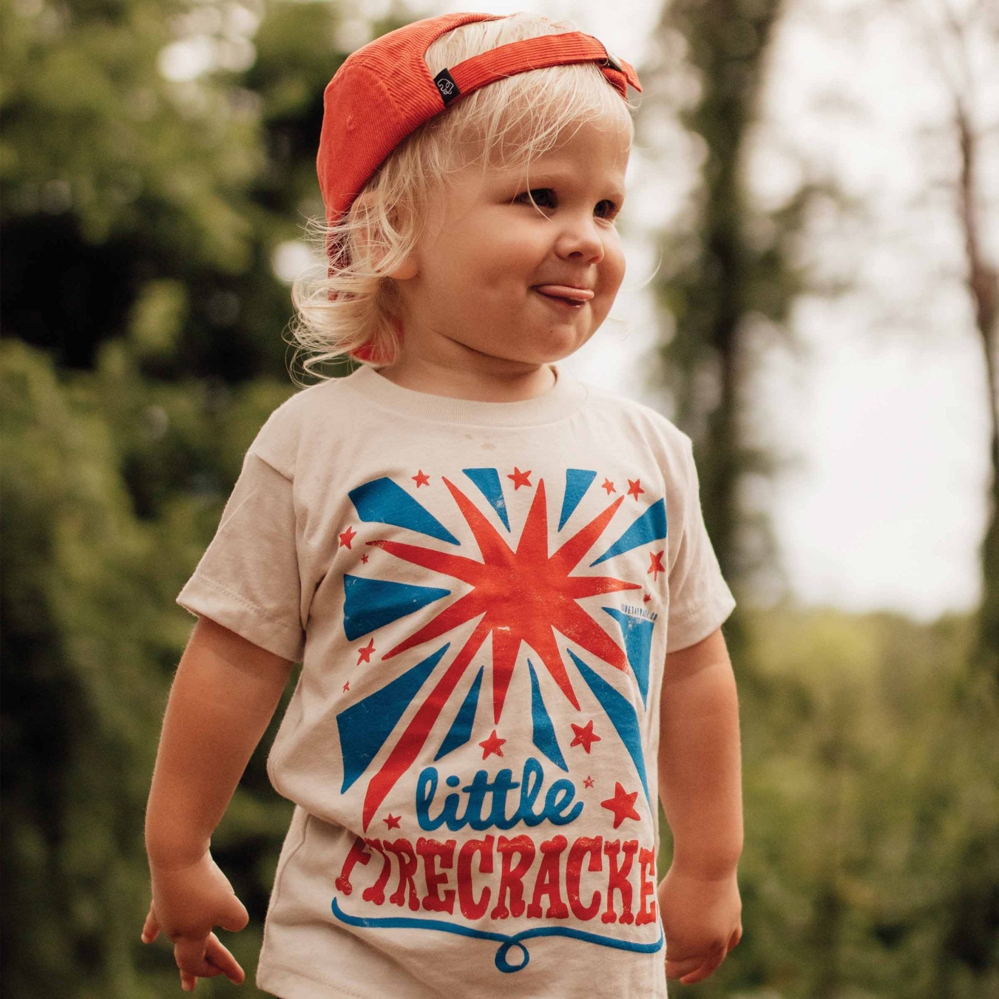 Little Firecracker Kids Tee: Heather Dust