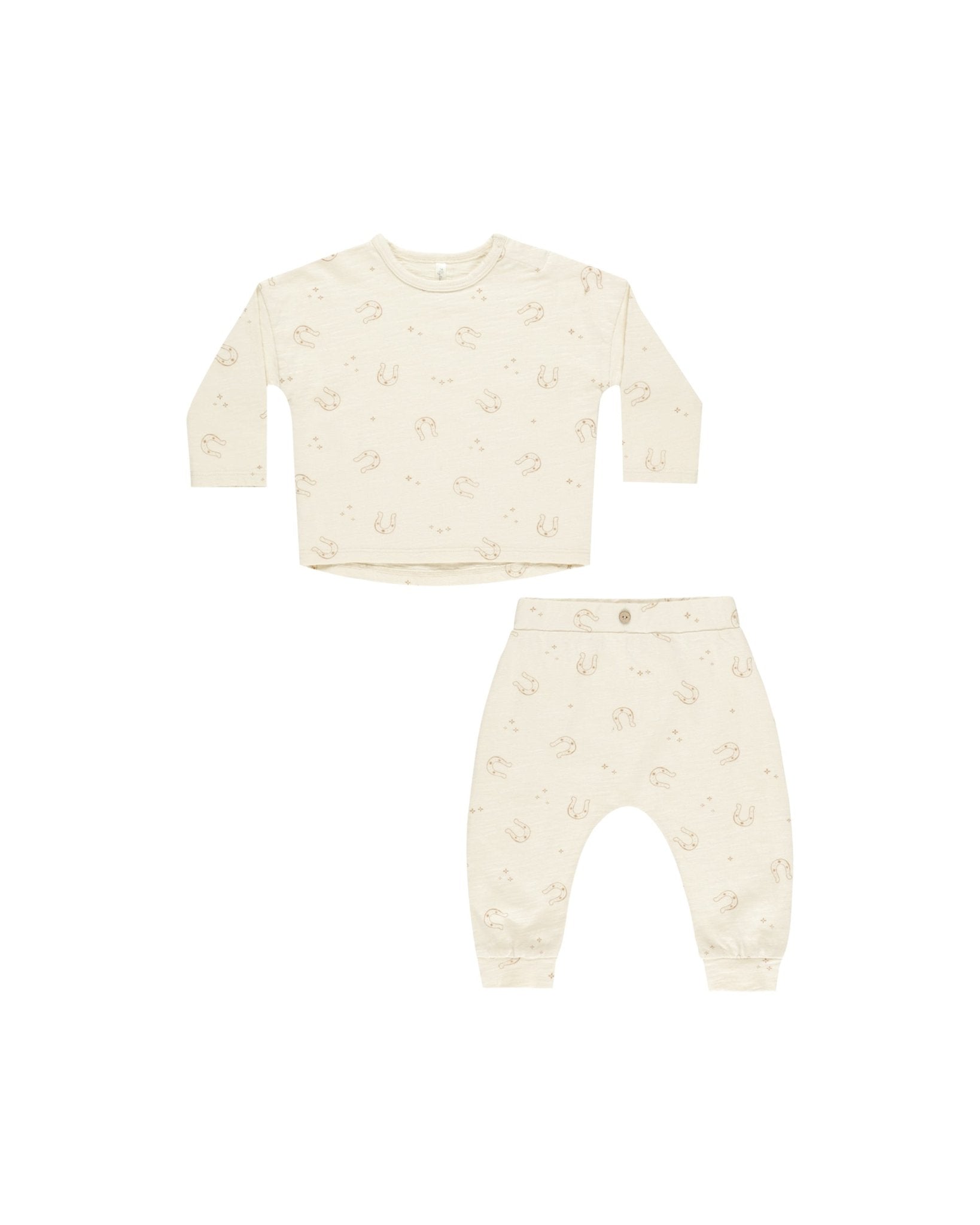 Long Sleeve Tee + Pant Set || Horseshoes