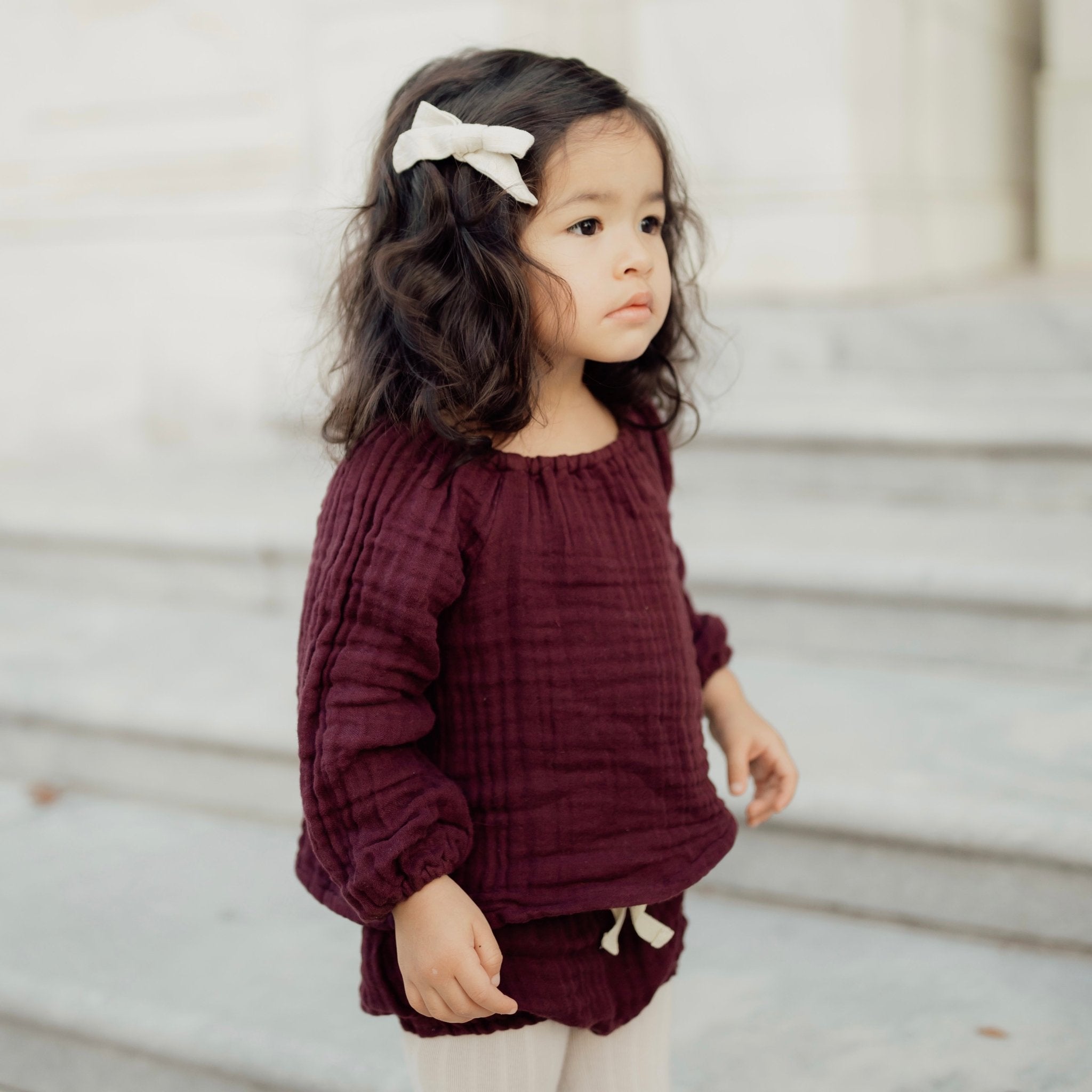 Long Sleeve Woven Top | French Rose