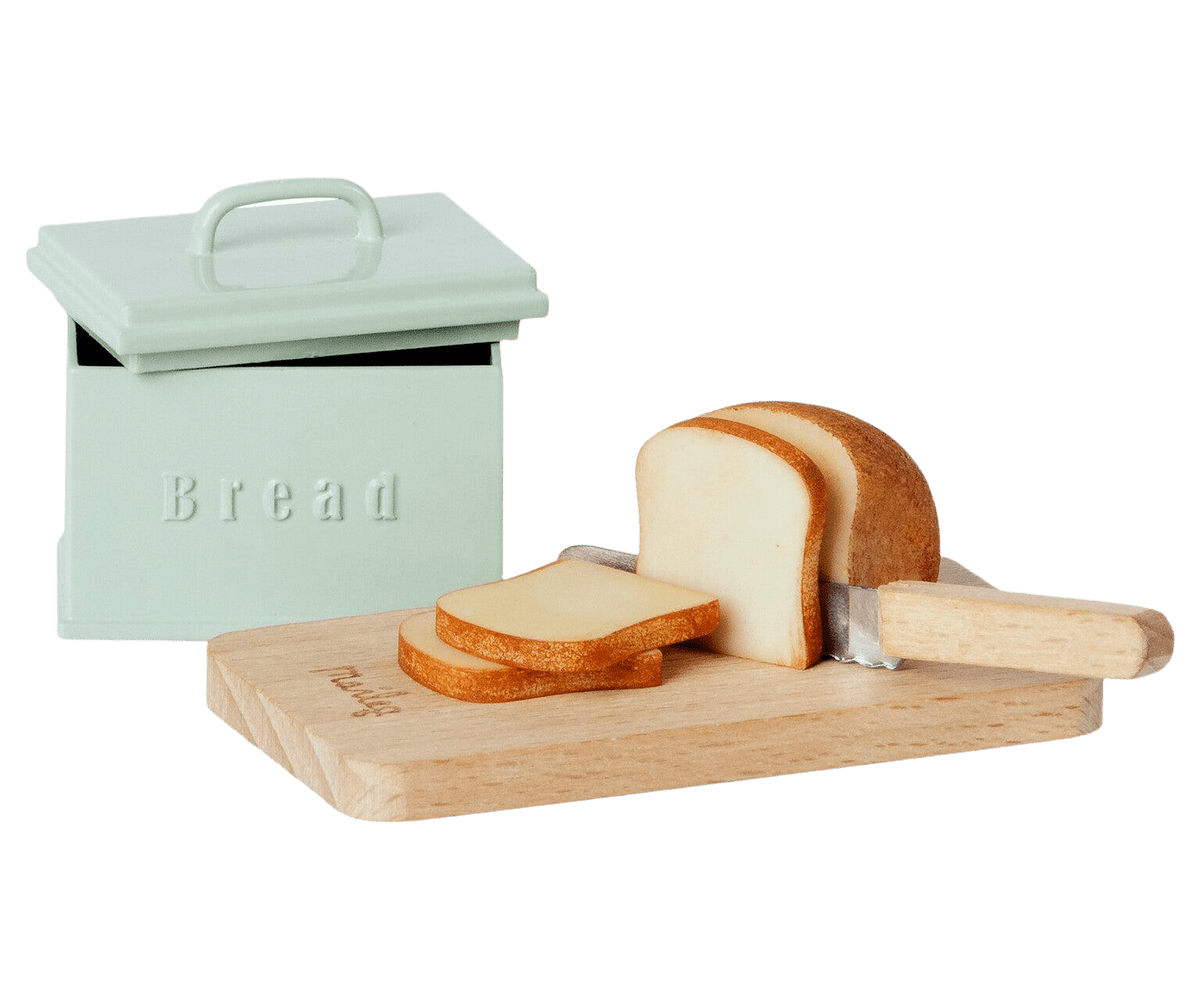Miniature Bread Box w/ Utensils