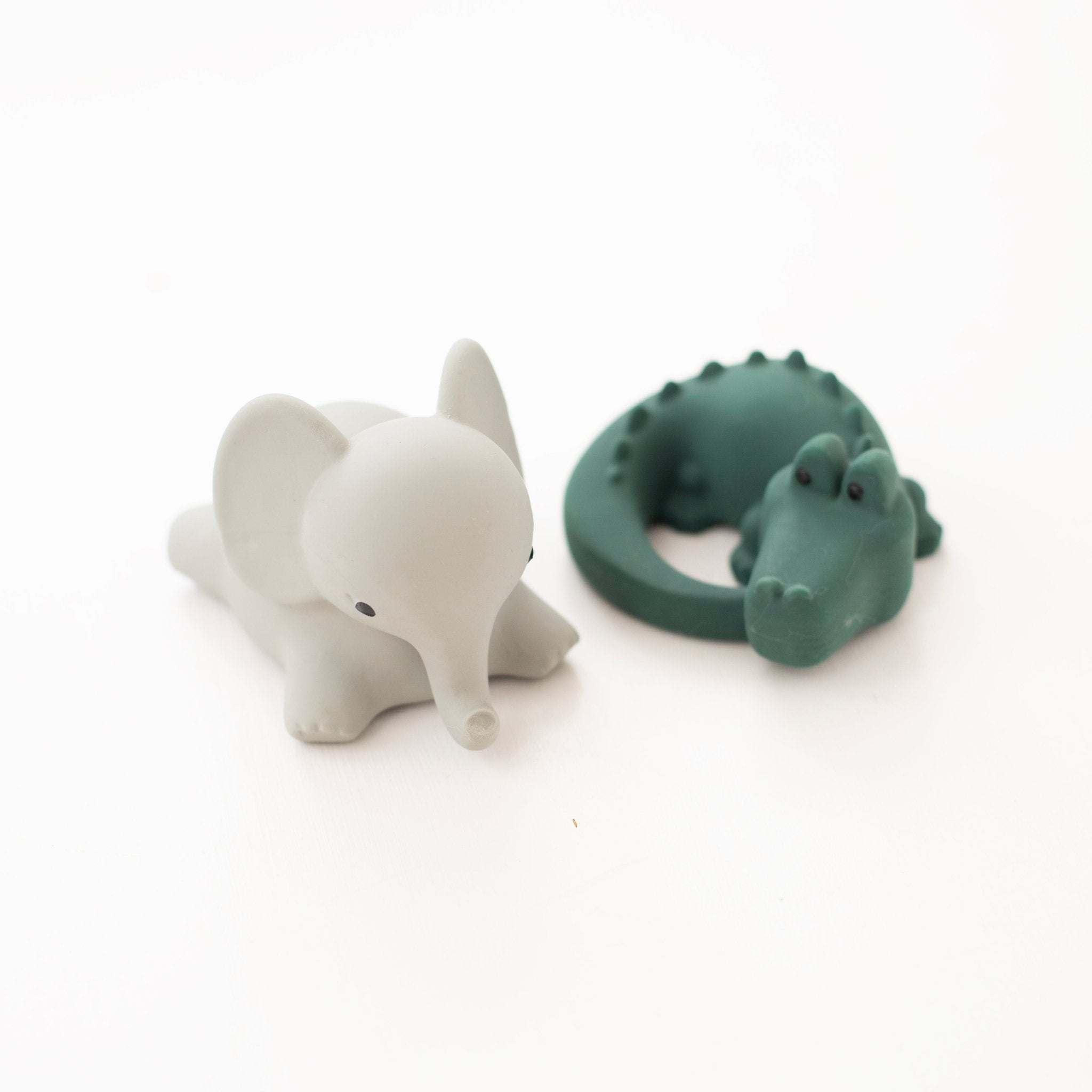 Natural Rubber Bath Toys Set | Alligator & Elephant