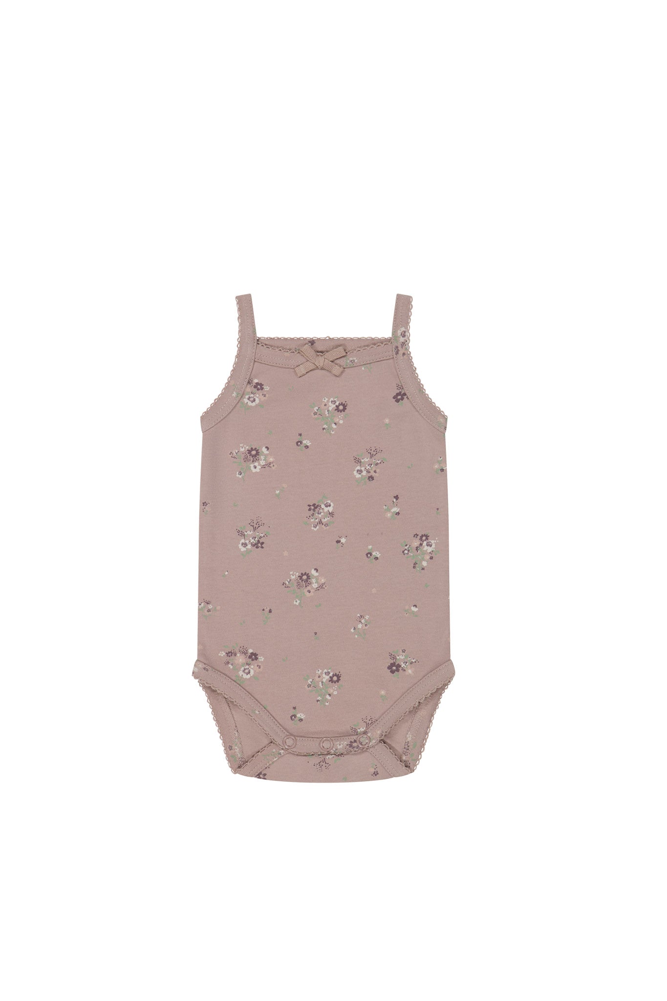 Organic Cotton Bridget Singlet Bodysuit | Lauren Floral Fawn
