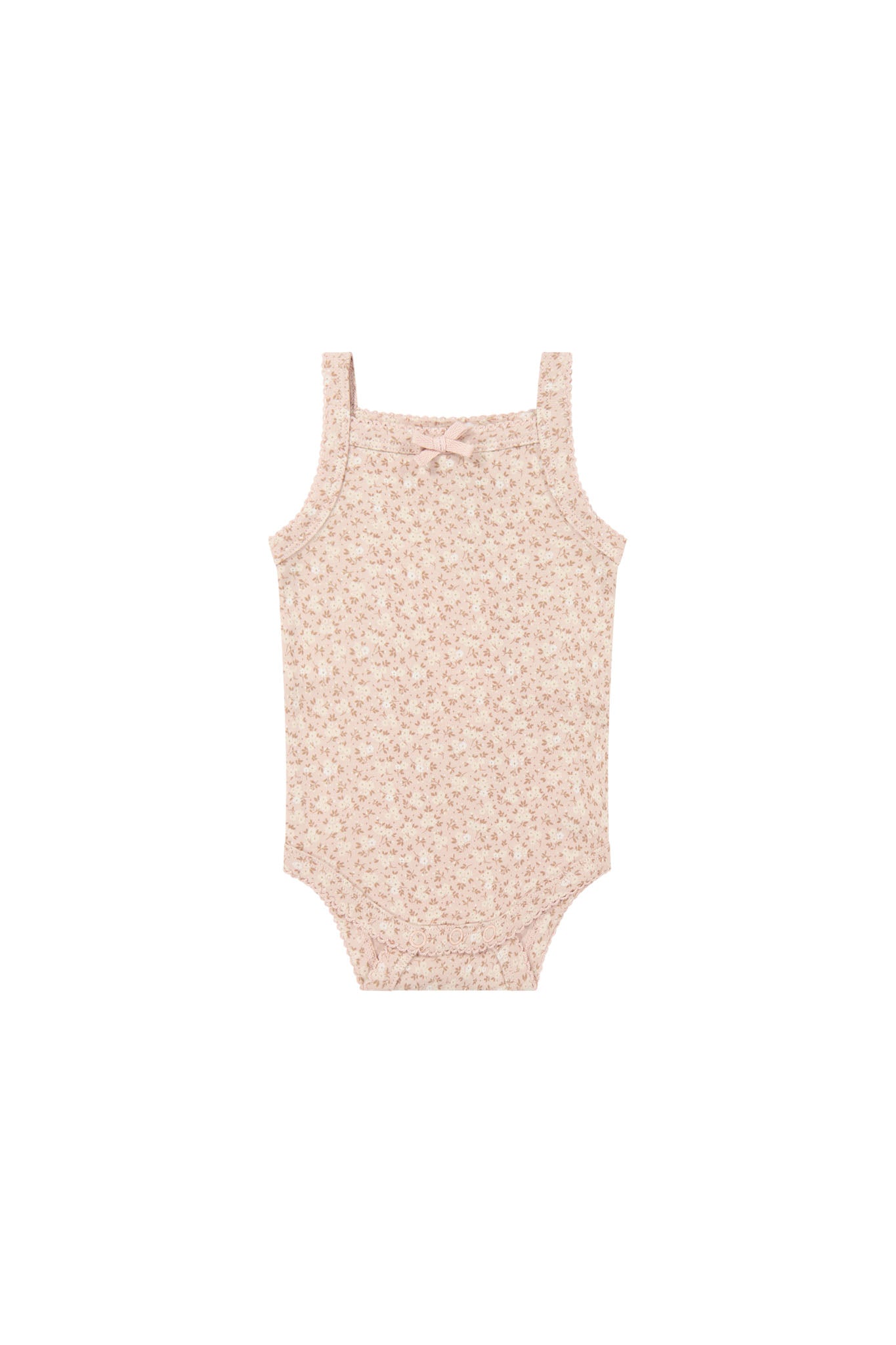 Organic Cotton Bridget Singlet Bodysuit - Rosalie Field Rose Dust