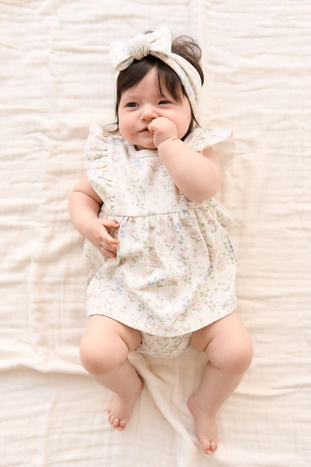 ORGANIC COTTON ELIANNA PLAYSUIT - MOONS GARDEN LAVENDER