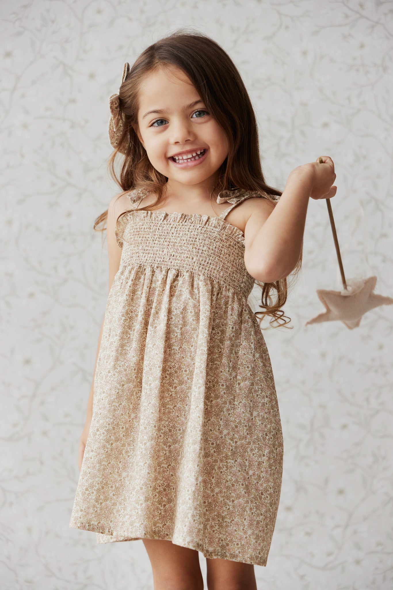 Organic Cotton Eveleigh Dress - Chloe Floral Egret