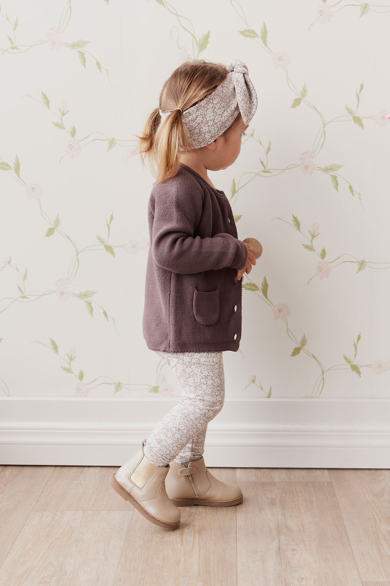Organic Cotton Everyday Legging - Greta Floral Bark